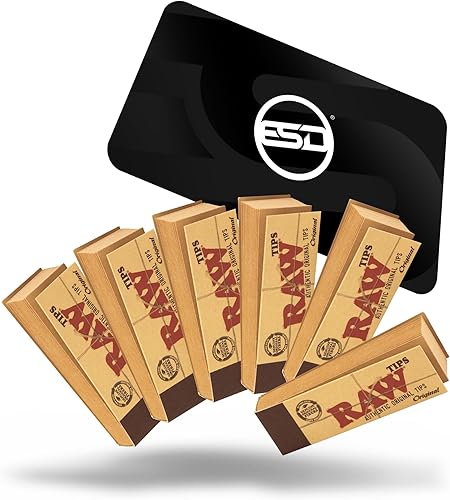 RAW Paquete de 6 puntas enrollables originales de papel de liar, 50 puntas por paquete = 300 puntas