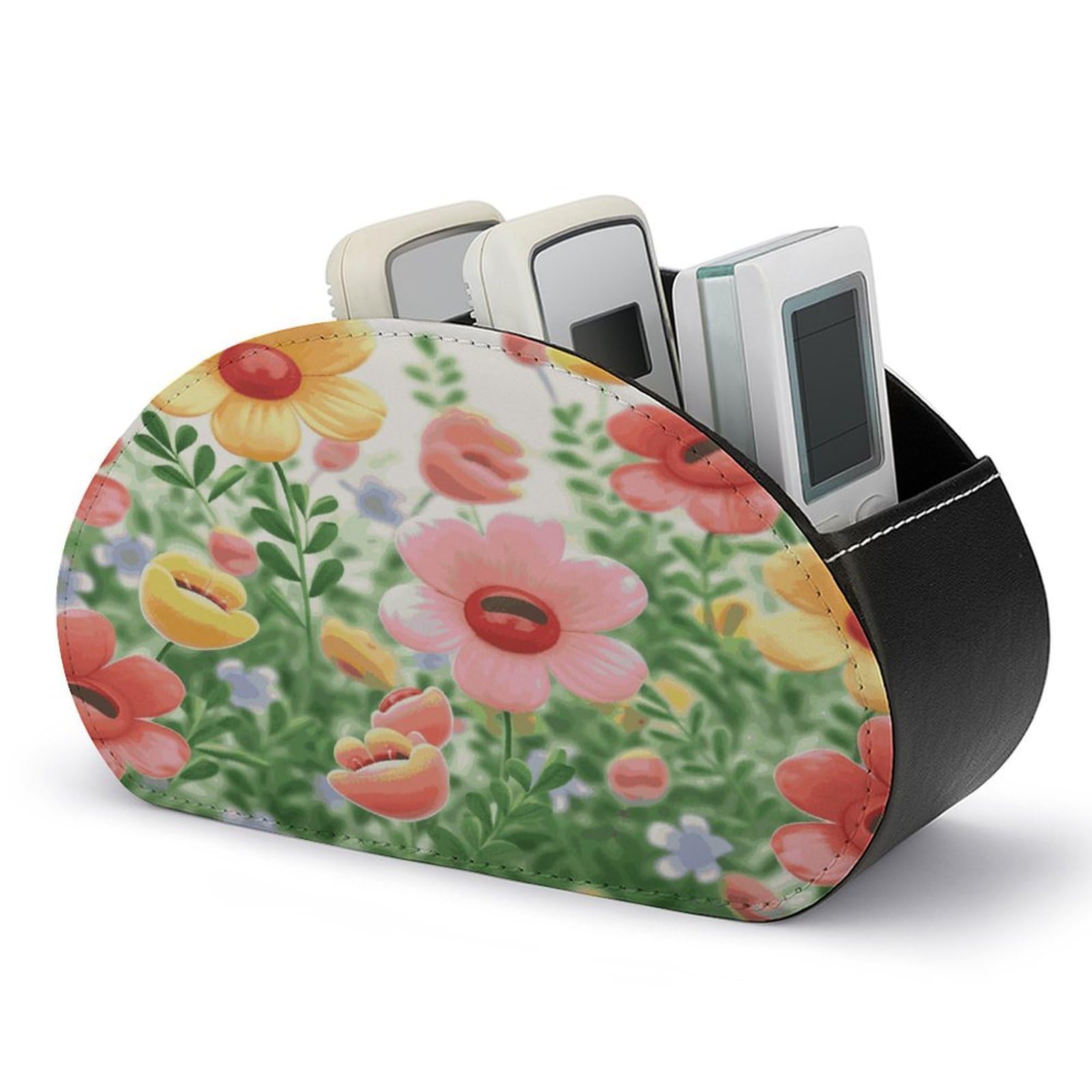 Btcowzrv Style Happy Flower Remote Control Holder With 5 Compartments