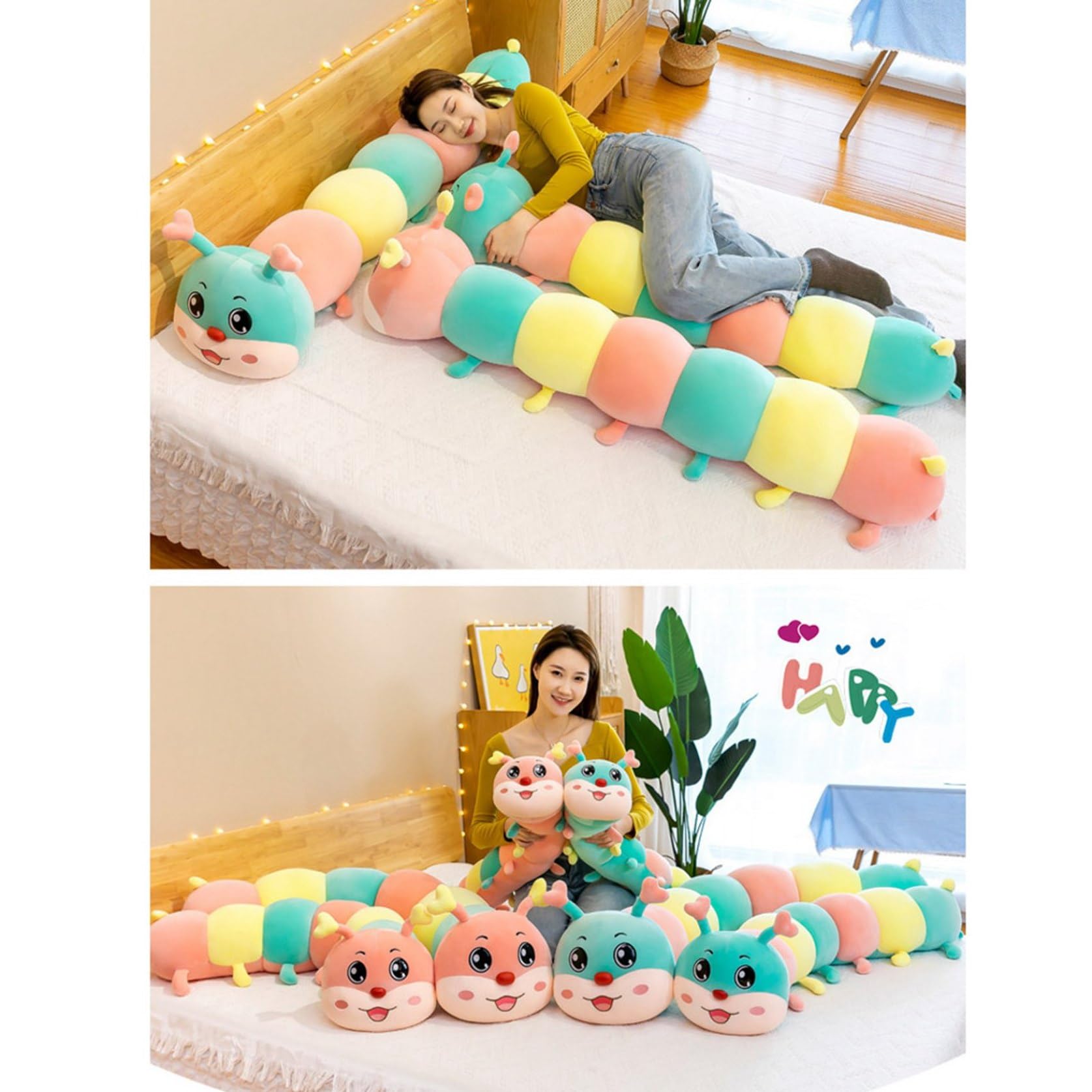 Amazon.co.jp: 毛虫 ぬいぐるみ 抱きまくら クッション 特大 可愛い