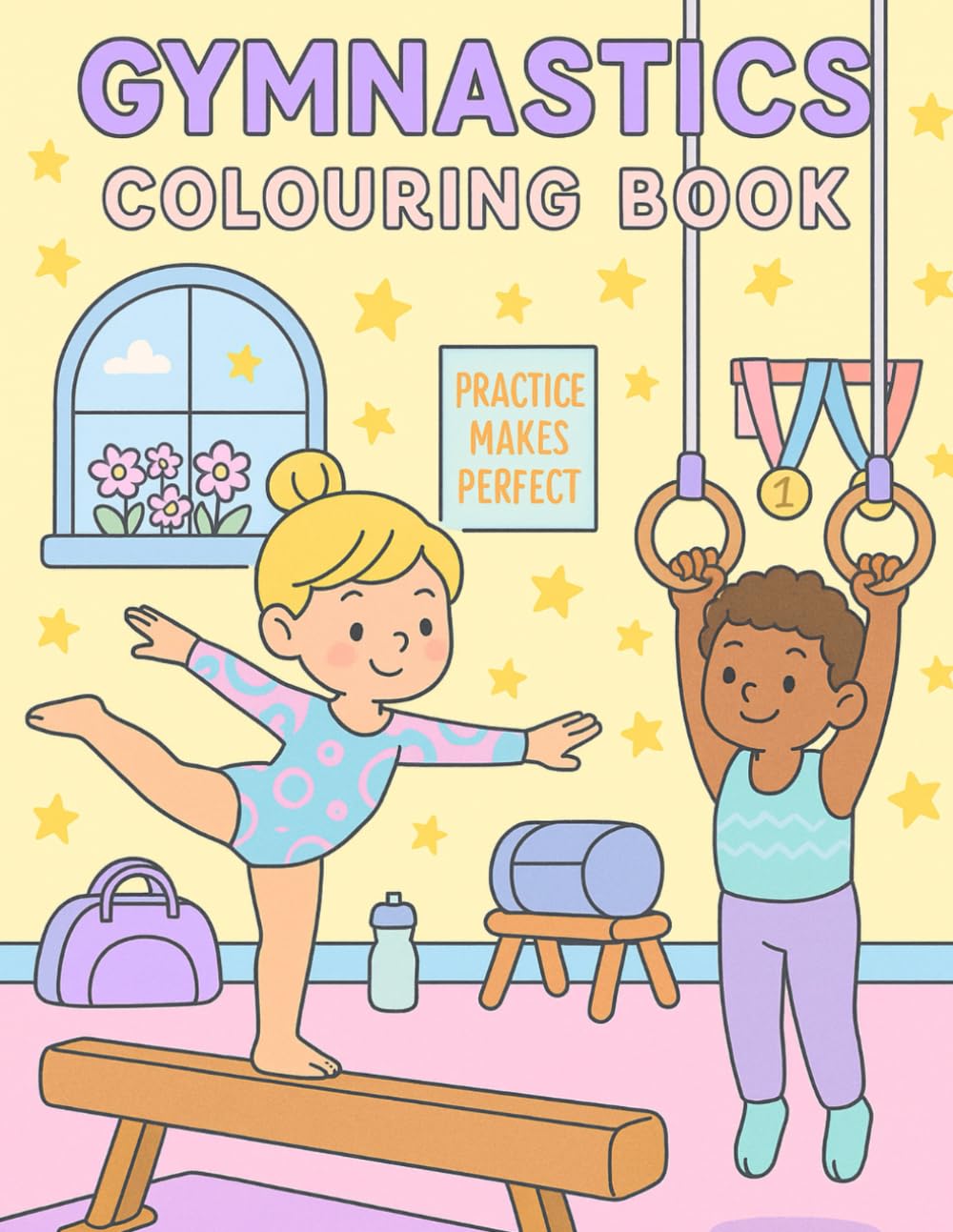 Gymnastics Colouring Book: Super 70+ pictures for girls and boys aged 5-12