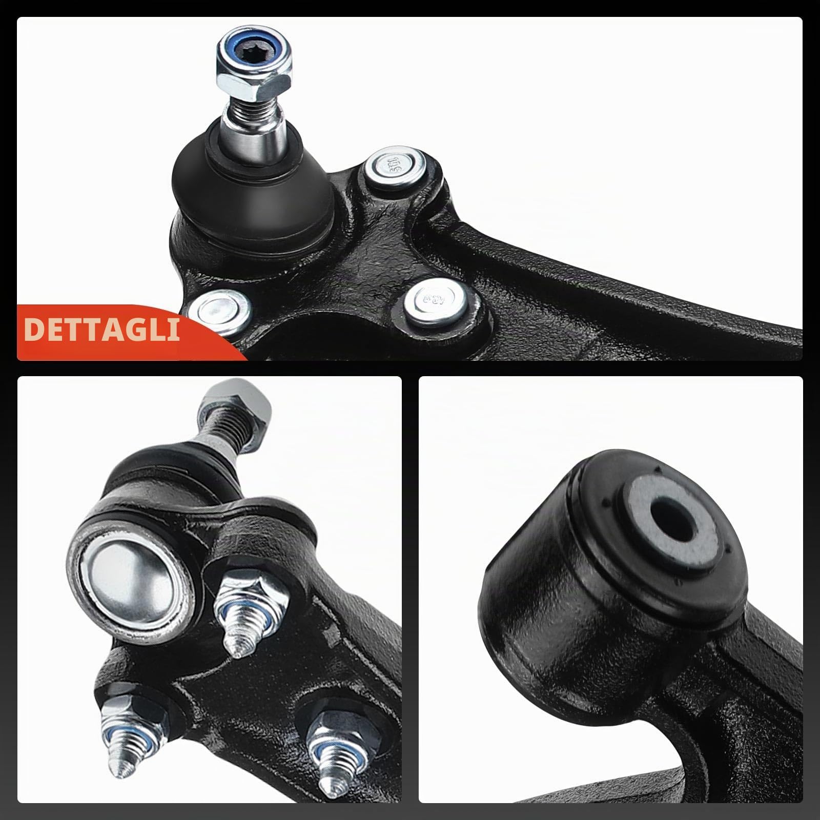 Frankberg 4x Braccio trasversale Braccio assiale Anteriore sinistro destro Compatibile con Golf VI 5K1 Golf V 1K1 Golf Plus 521 5M1 Golf VI Variante AJ5 Yeti 5L Replace# 1K0407152AA