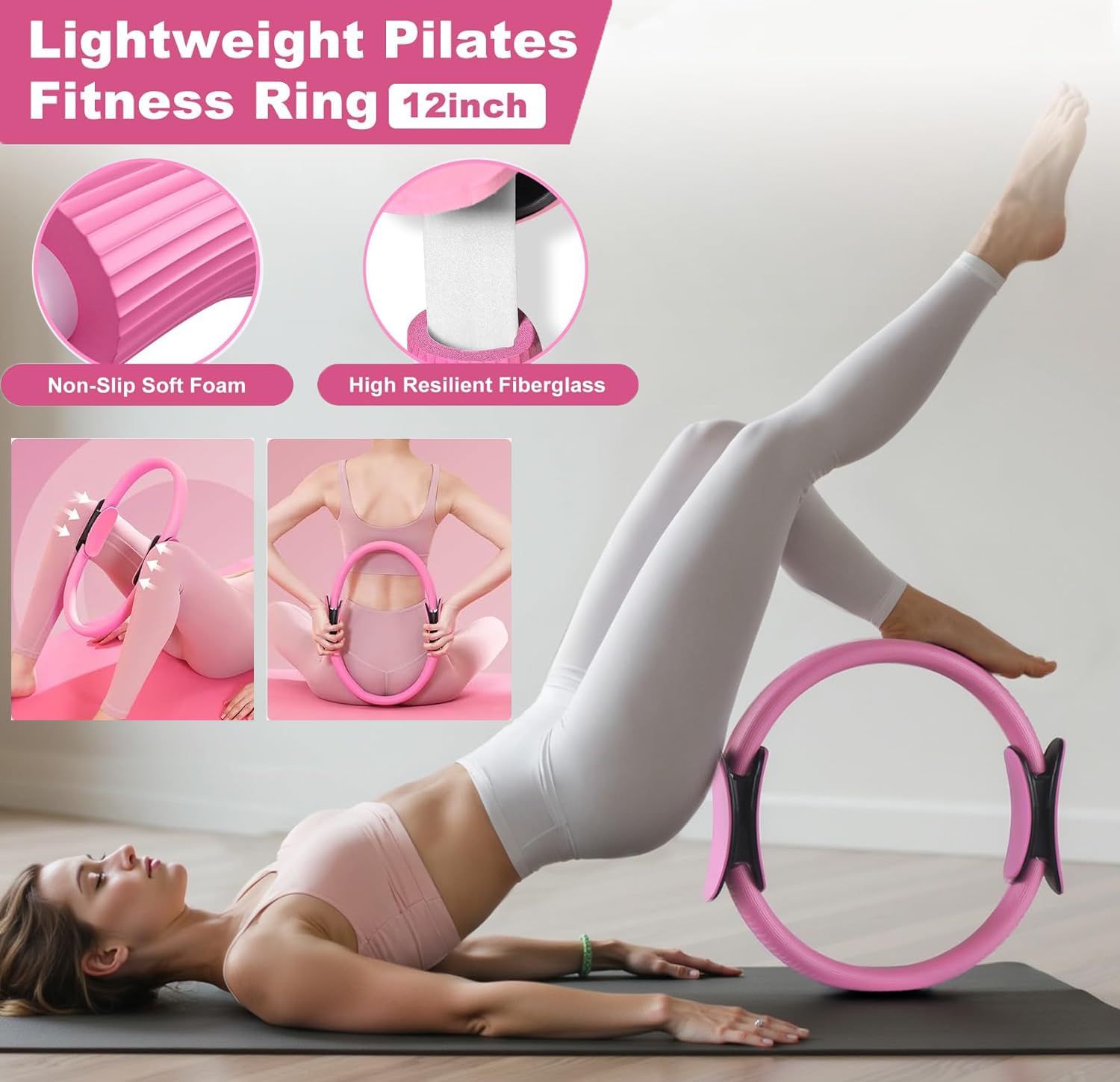 Pilates Kit, 13Pcs Pilates Circle with Yoga Ring & Band, Socks, Body Trimmer, Waist & AB Shaper Workout Equipment for Home Gym Toning, Strength & Flexibility