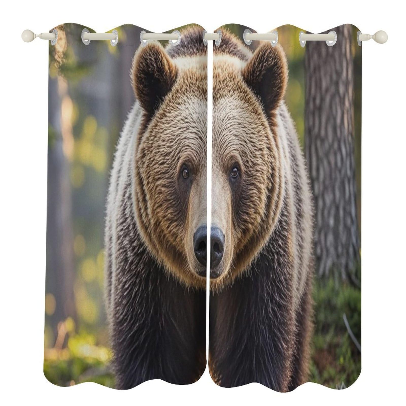 Rideau occultant au motif ours pour une ambiance cocooning et chaleureuse