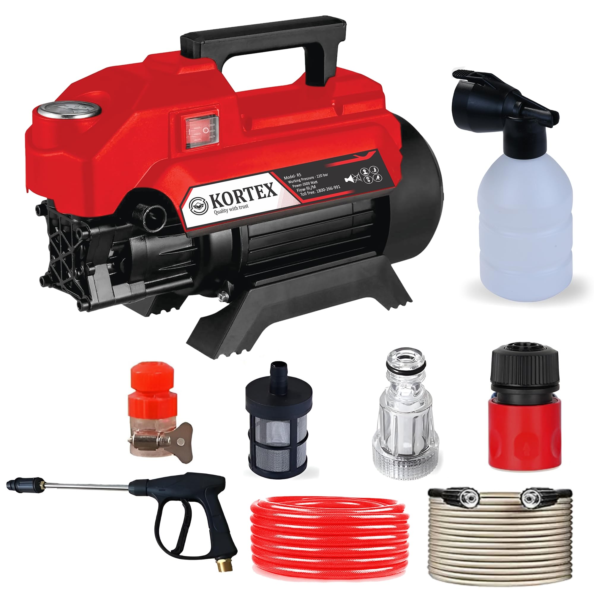 KORTEX Updated Model KTX - R5 Portable High Pressure Car Washer Cleaner Pump for Multiple Cleaning Applications with All The Required Accessories & 2.6kW Motor with 3191 PSI Max Pressure (B0B6G5CBX8) Amazon Price History, Amazon Price Tracker