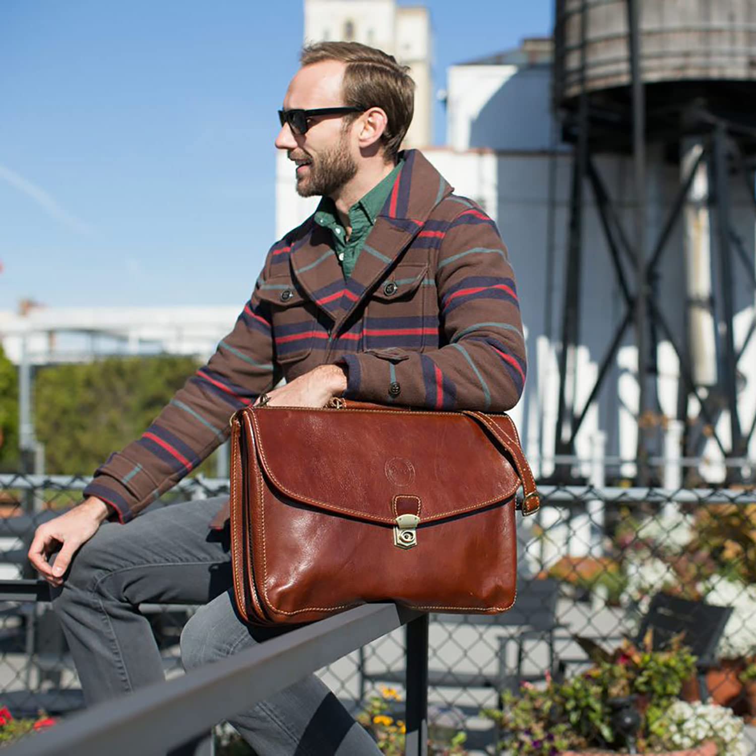 cenzo backpack vecchio brown italian leather knapsack Men's buffered crust calf Luxury at its finest Men's Italian Leather Backpacks |