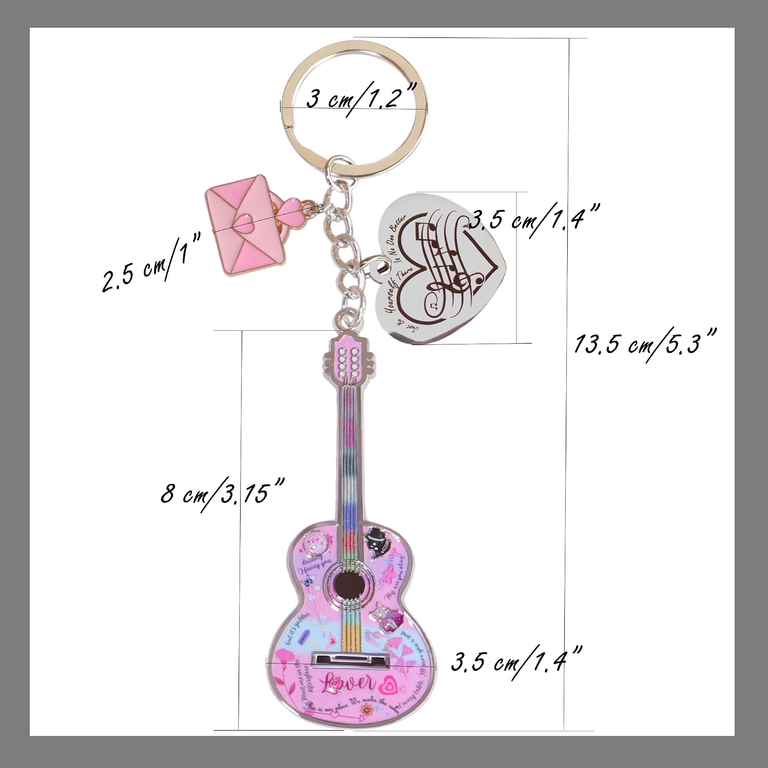 Birthday Gifts with Taylor Quotes Merch Pink Music Keychains Gift For Singer Fans Guitar Christmas Daughter Mom Women