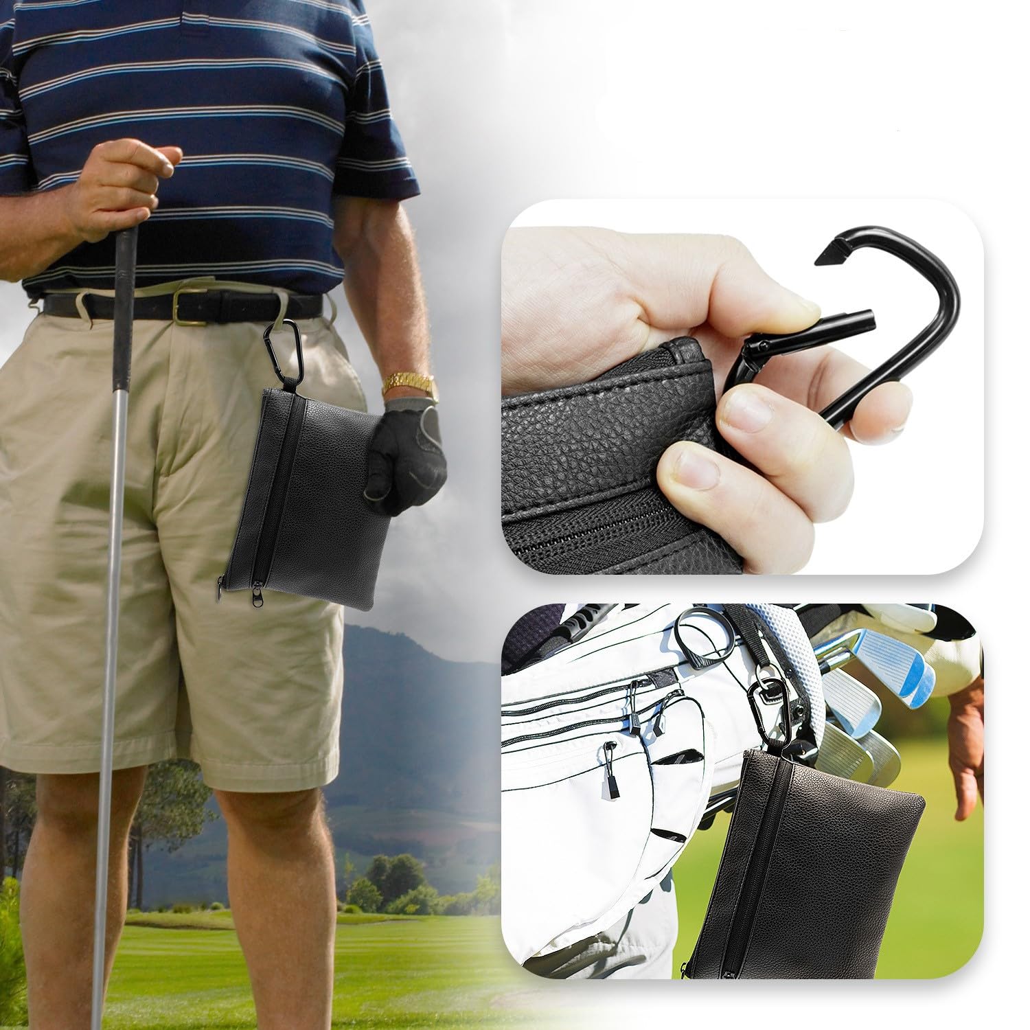 Sacca Portaoggetti per Palline e Maglie da Golf, Borsa Marsupio Unisex Sportivo con Fibbia per Allenamento e Trekking
