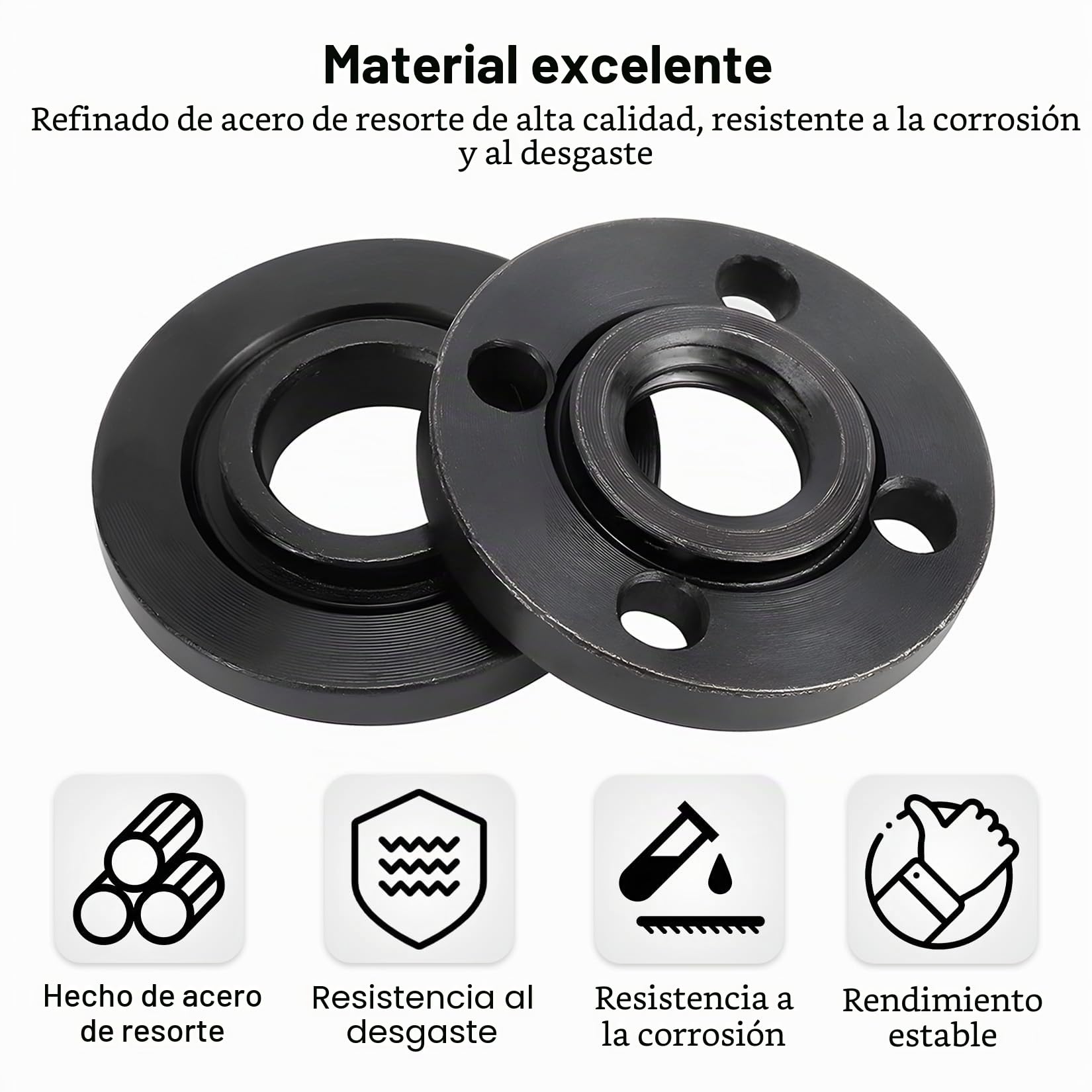7 Pcs Llave Amoladora Angular, 140 mm Tuercas Llave de ángulo de Brida, incluye 6 Tuercas de Amoladora Angular Bridas de Metal, Llave de Amoladoras Angulares