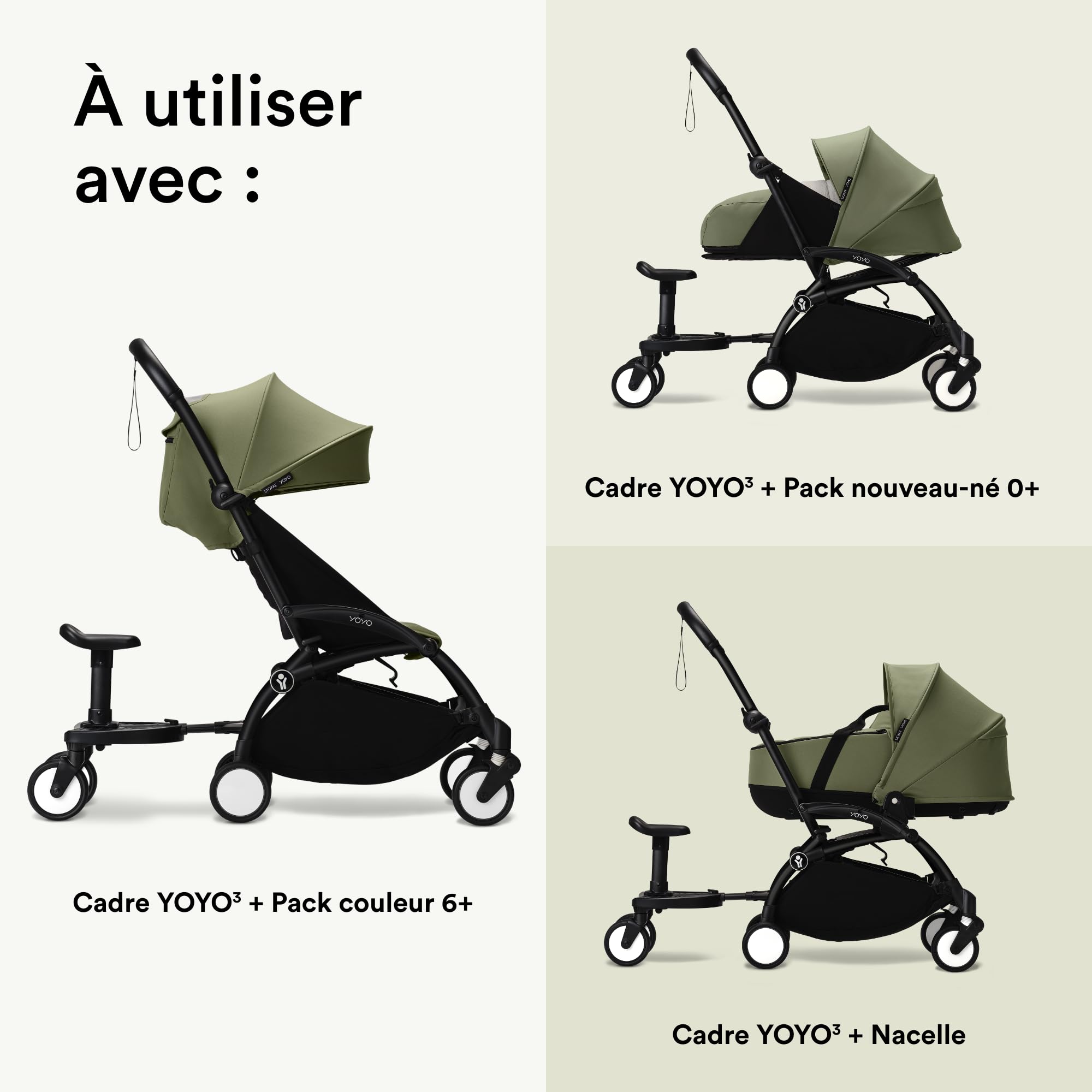Stokke YOYO Board - Convient aux Enfants de 24 à 48 Mois ou Jusqu'à 20 kg - Facile à installer sur la poussette YOYO