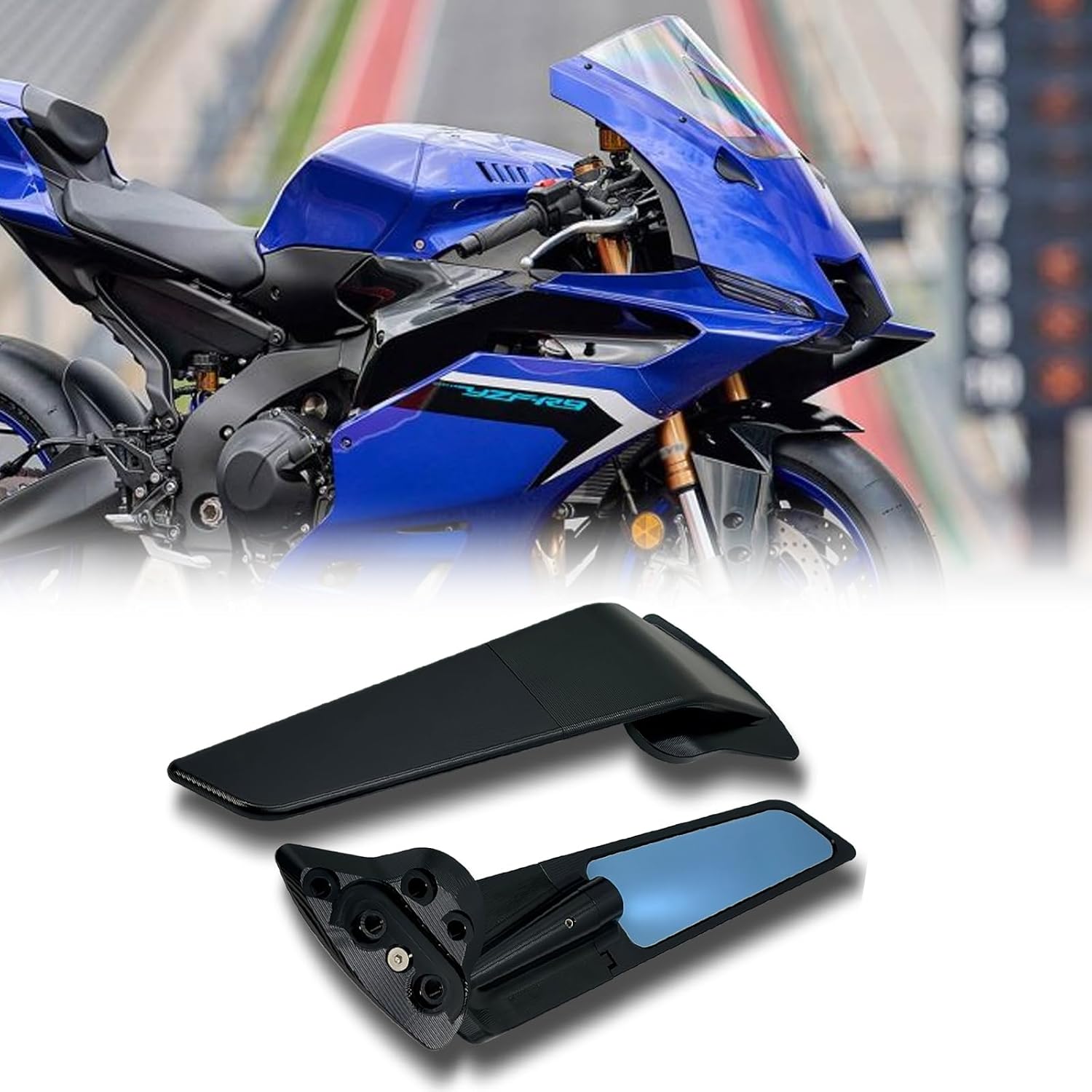 Stealth Mirrors For YAMAHA YZF-R9 YZF R9 2025 2026 accessories, Winglet Mirrors made of CNC Aluminum#Angle adjustable#wind wing rearview mirror