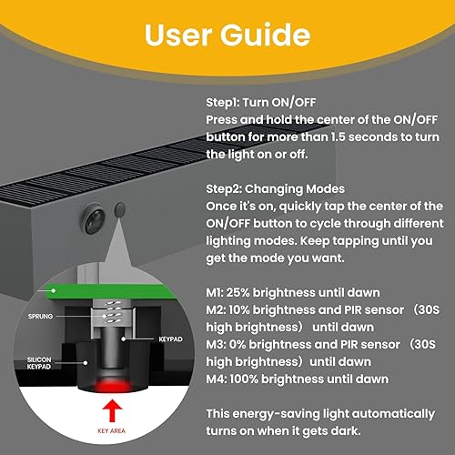 Miniatura 7 de Luces solares para exteriores, luz solar con sensor de movimiento para letrero de casa, IP44 impermeable 1000LM 4000K estilo moderno de lujo sin