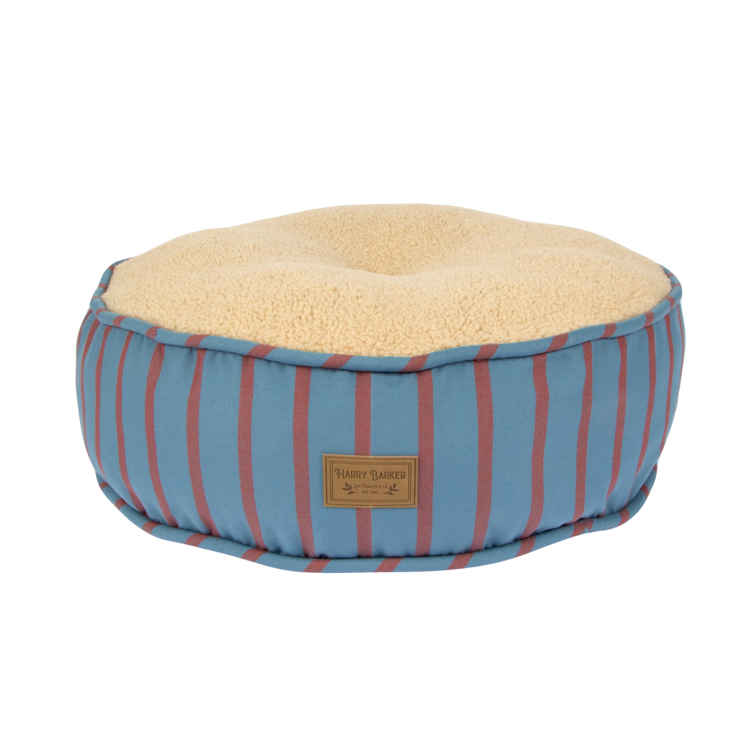Harry Barker Striped Sherpa Pouf Bed