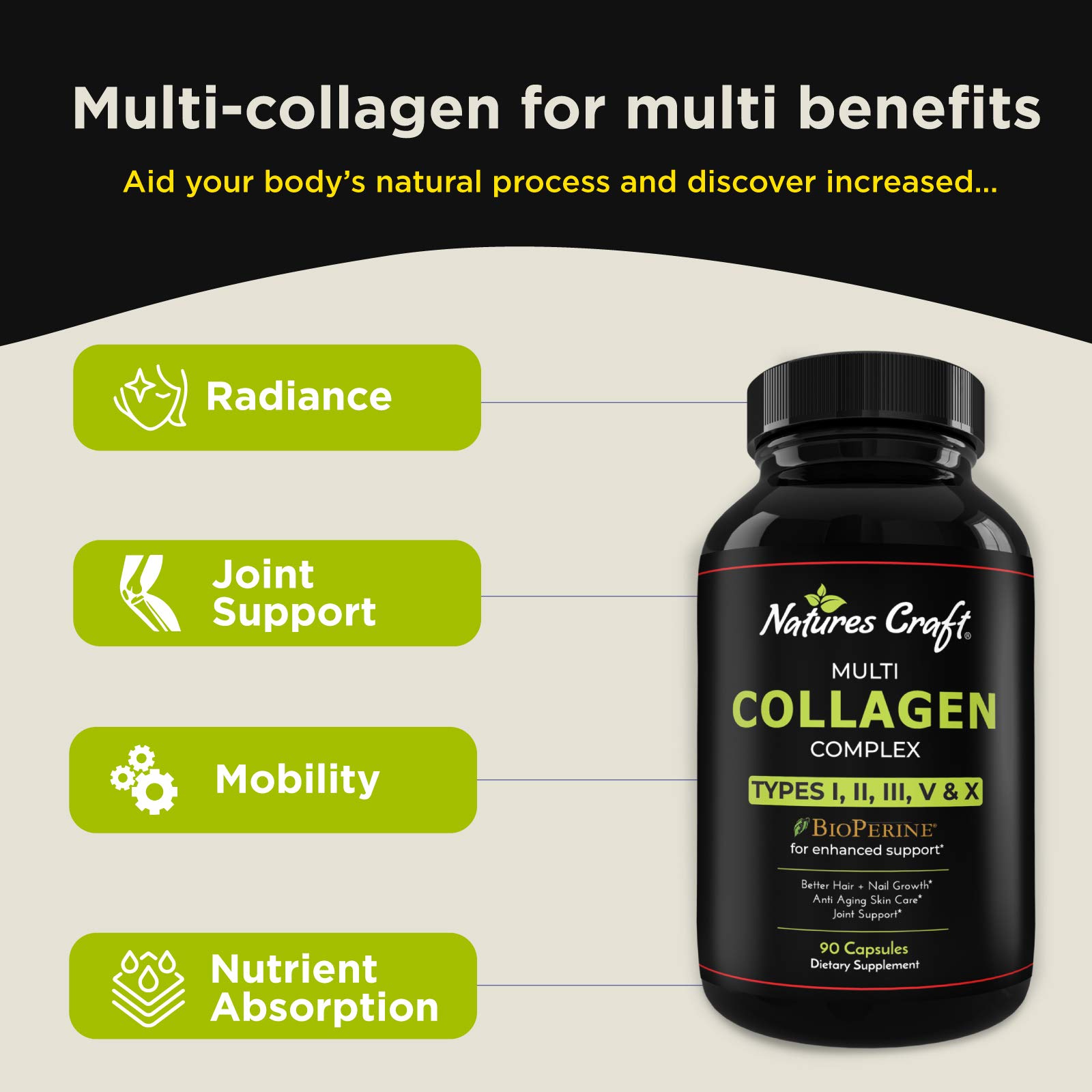 Buy Multi Collagen Pills with Collagen Peptides Multi Collagen Type 1