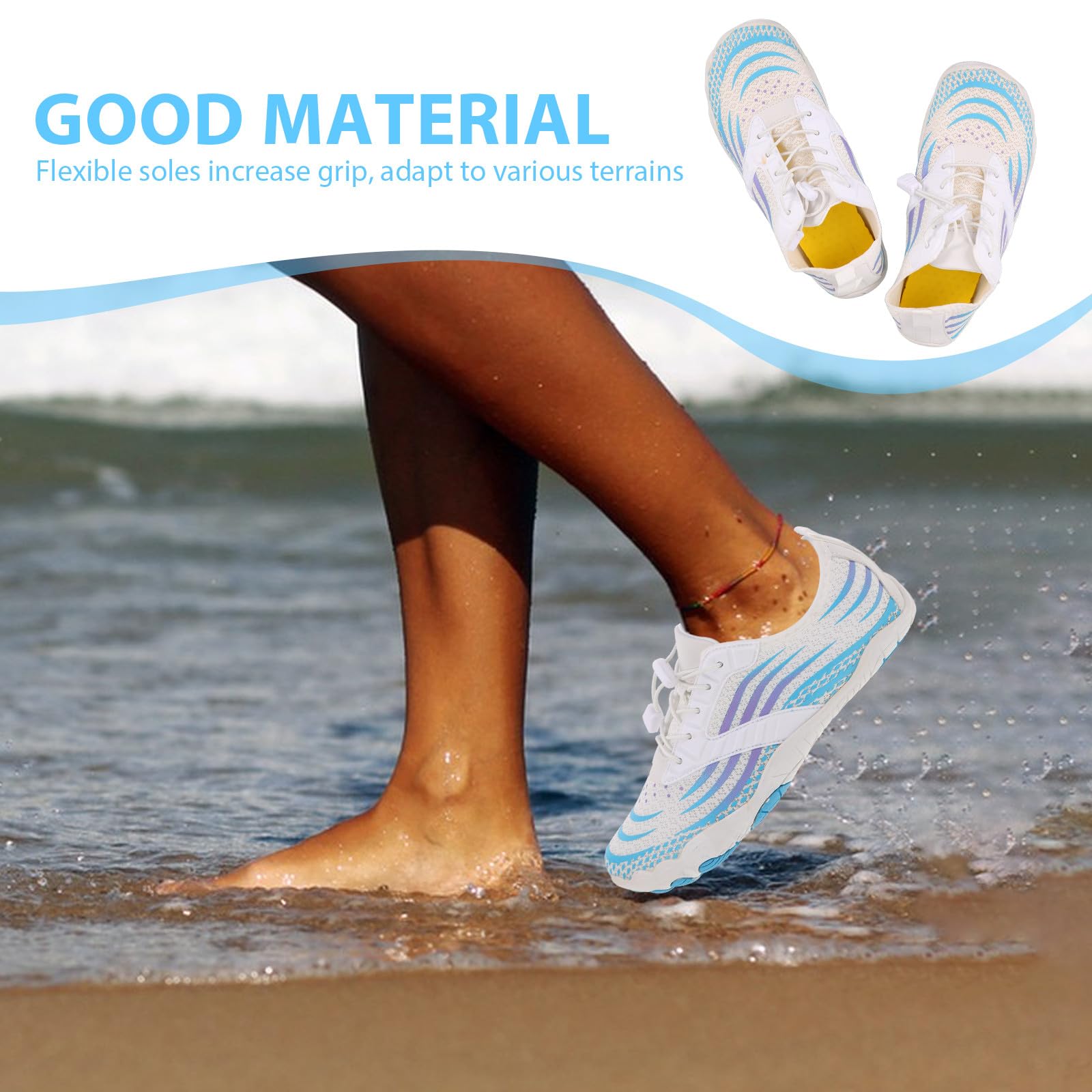 Gatuida 1 Paar Wasserschuhe für Strandspaziergang: Schnell trocknende Aqua-Schuhe – Barfuß Pool-Socken, atmungsaktiv – Outdoor-Reiseschuhe zum Surfen, Schwimmen und Tauchen, Größe 39