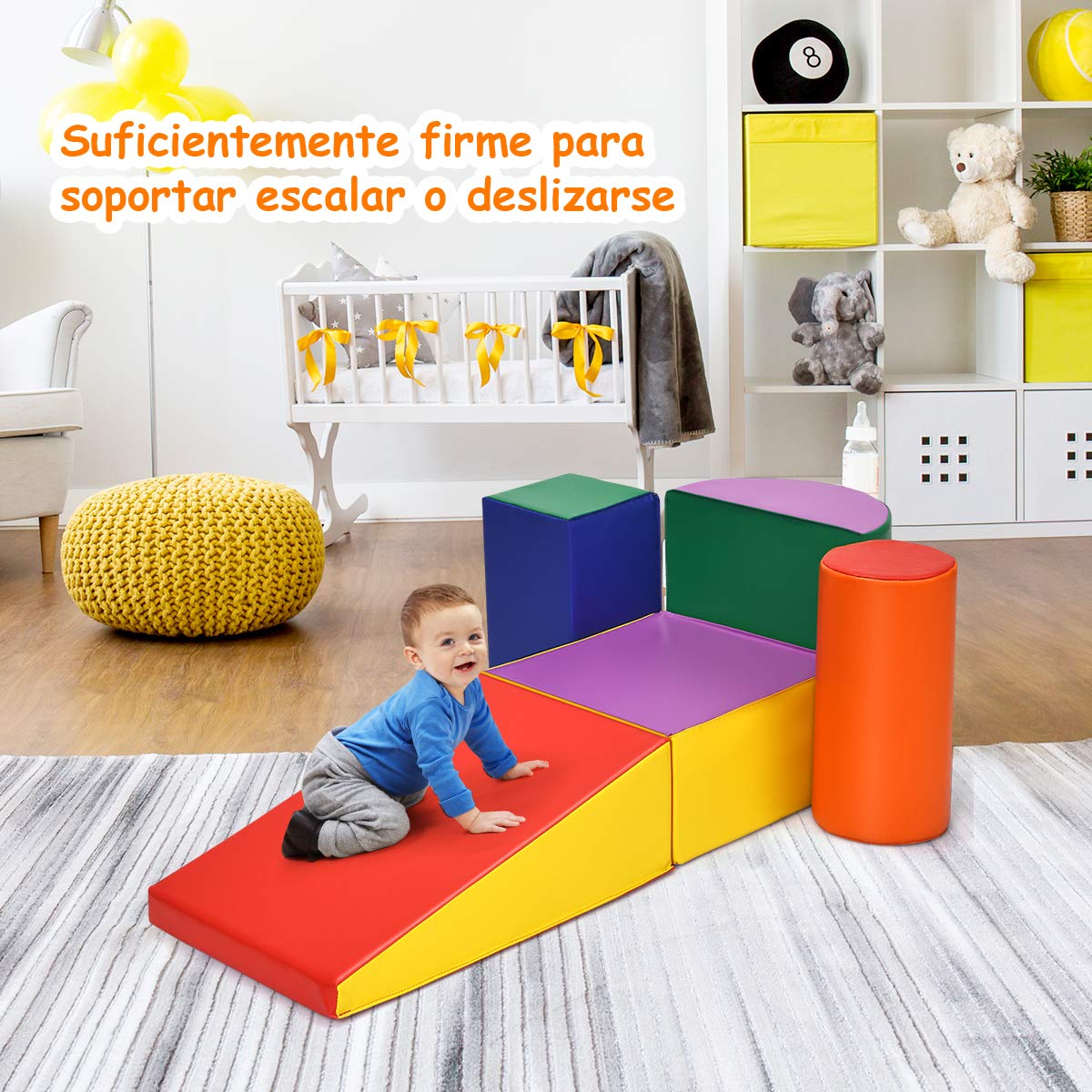 COSTWAY Juego de Bloques de Espuma Grandes para Niños Bloques de Construcción Juguetes Educativos para Bebé (Estilo 2)