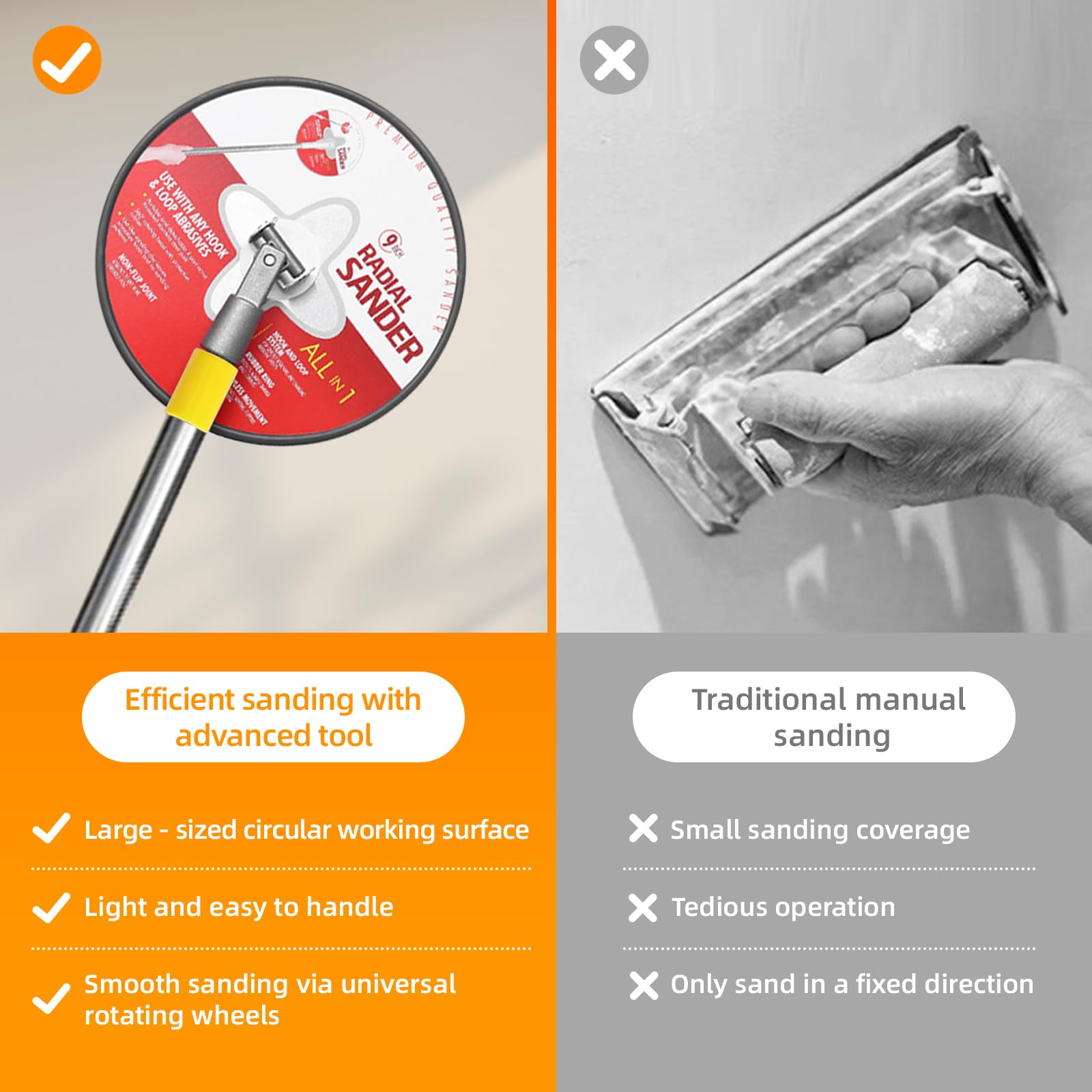 9 Inch Drywall Sander Pole Kit - Extend Your Reach! -6