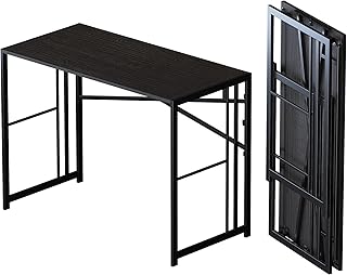 Lutown-Teen Folding Desk 40 inch, Writing Gaming Computer Camping Desk, No Assembly Required Home Office Table, Black Price In India