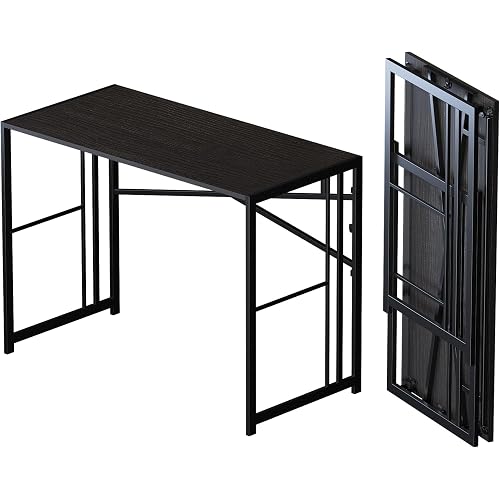 Lutown-Teen Folding Desk 40 inch No Assembly Required, Black