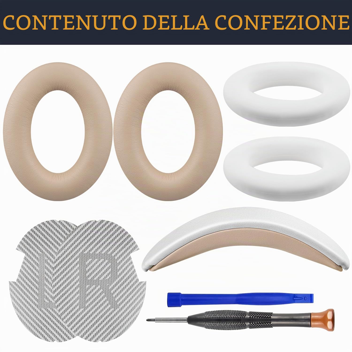 SOULWIT Cuscinetti Auricolari + Archetto + Silicone Protezioni Copri per Cuscinetti Cuffie, Ricambio Kit per Bose SoundLink Around-Ear II (Sound Link AE2/Model BA2) Over-Ear Cuffie
