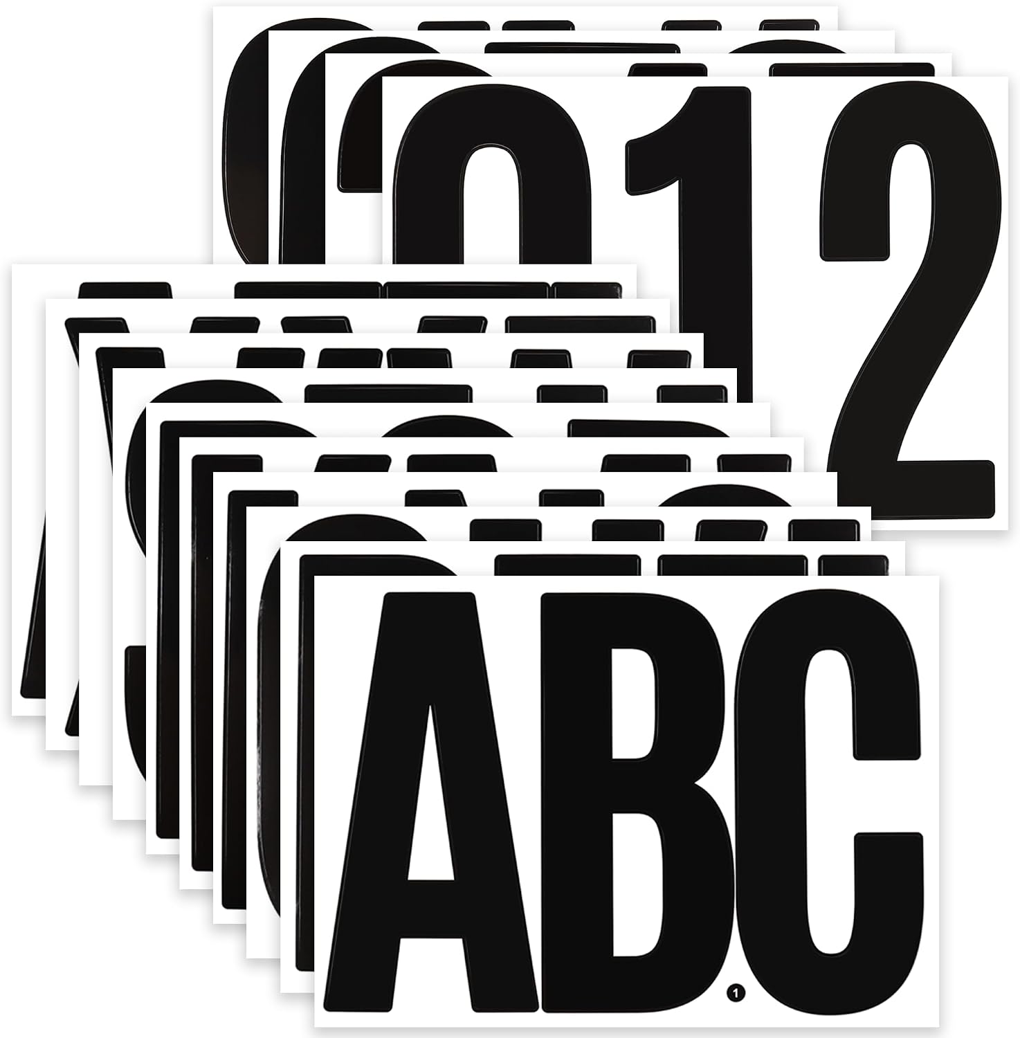7 Inch 39 Large Black Sticky Letter & Number Stickers