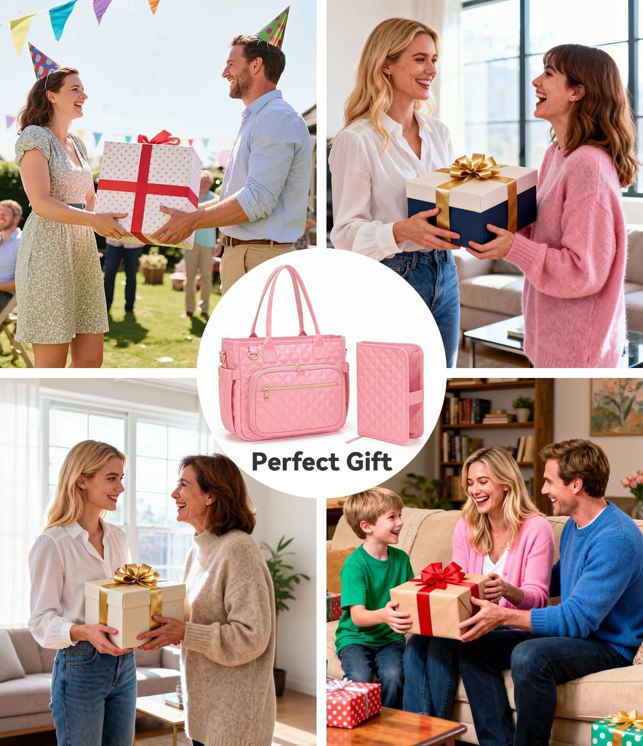 Bible Bag with Bible Cover Case for Women, Large Quilted Church Bag Organizer Bible Cover for Bible Study Supplies | With Shoulder Strap, Twin-Needle Quilted, Gifts for Women - Image 2