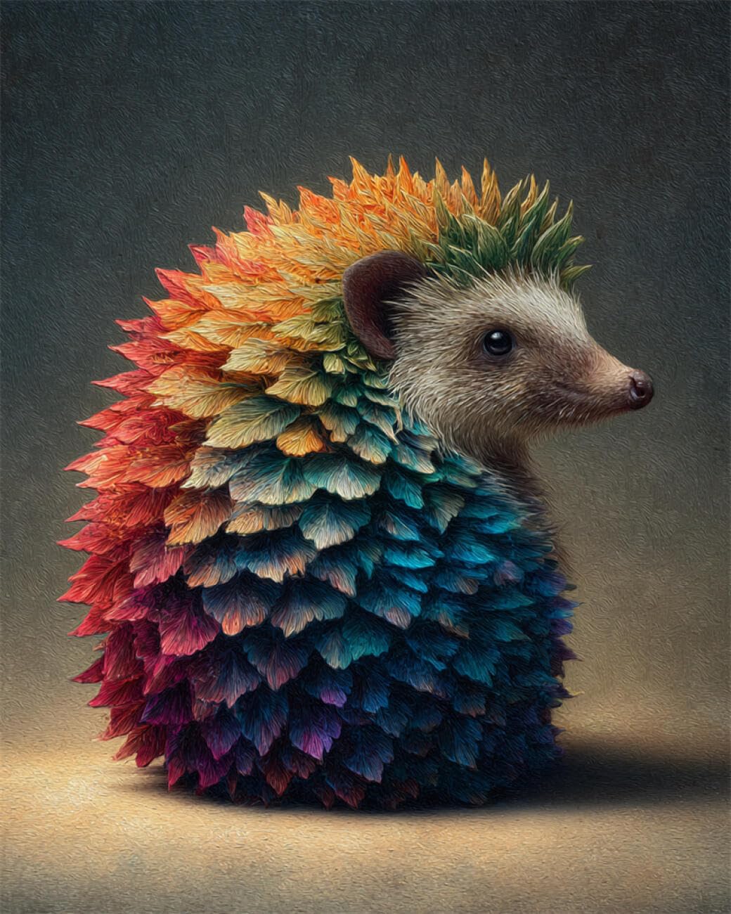AYAOYANGGO Animal DIY French Embroidery Kit with Beads Colorful Hedgehog Cross Stitch Needlepoint Handcraft Tapestry Kit Beaded Stitching Pattern 3D Embroidery Set 60x80cm