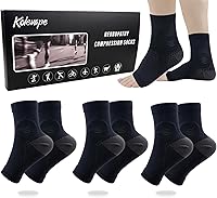 Vista 11 de 3 pares de calcetines para neuropatía para mujer y hombre, mangas de tobillo nano Comprex de protección con calcetines elásticos, calcetines