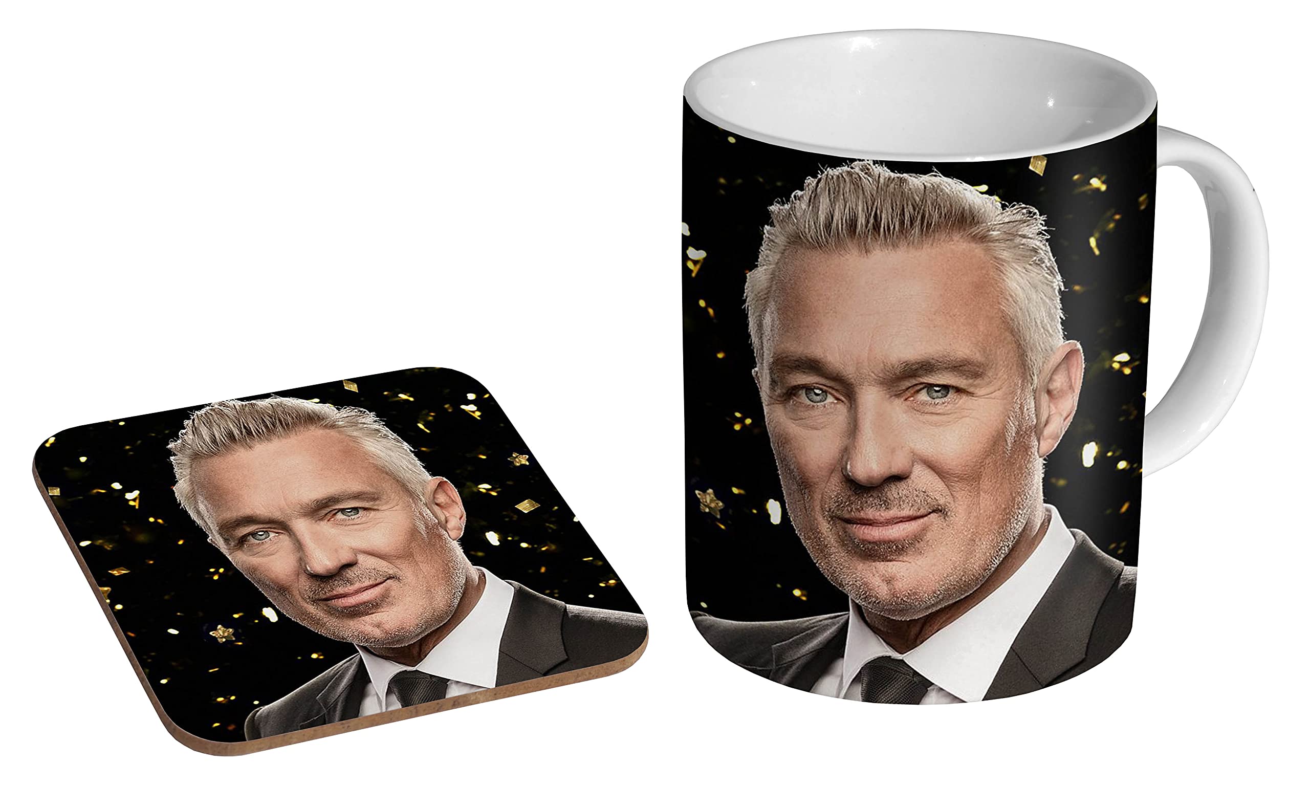 Martin Kemp Smile Ceramic Tea - Coffee Mug + Coaster Gift Set