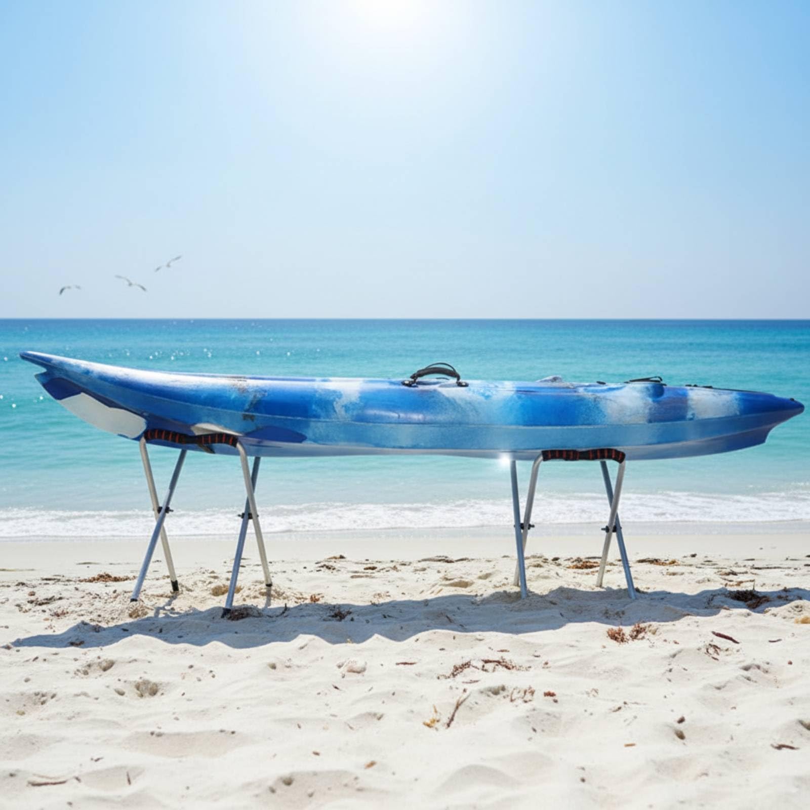Qianly Supporto Kayak Gonfiabile Sostegno Pieghevole Cavalletto Barca Reggicanoa in Alluminio per Ridurre il Contatto con Suolo Bagnato O Sporco Adatto a Rimessaggio Riparazioni Negozi Cortile