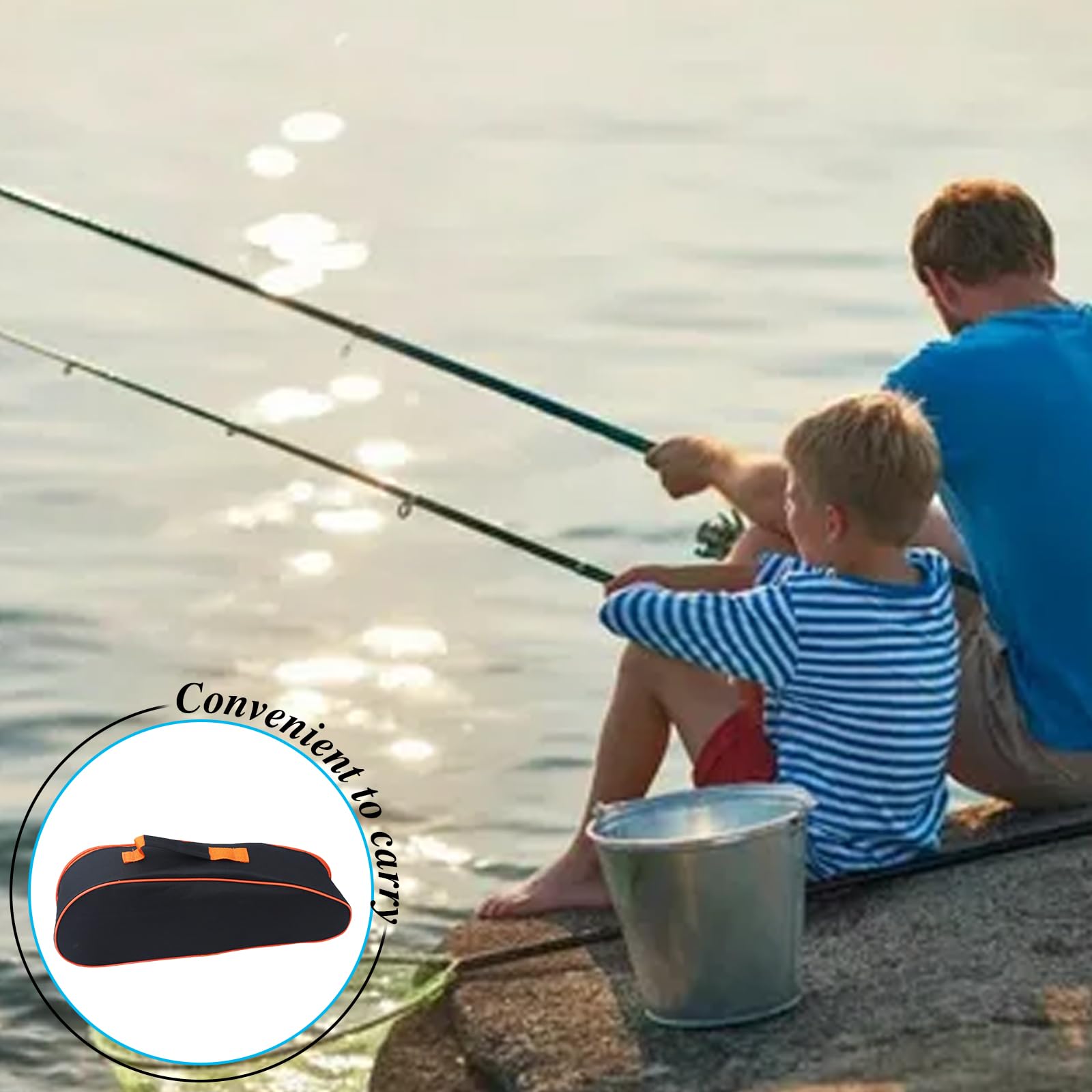 Canne à Pêche Enfant 1,5 m, Kit de Pêche Complet avec Moulinet, Boîte d’Appâts Bleu B, Canne à Télescopique et Sac de Transport
