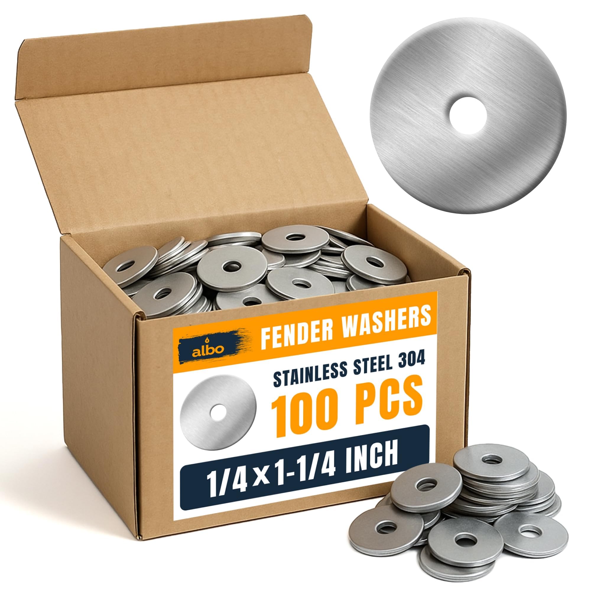Stainless Steel Fender Washers - 250 Pcs -9