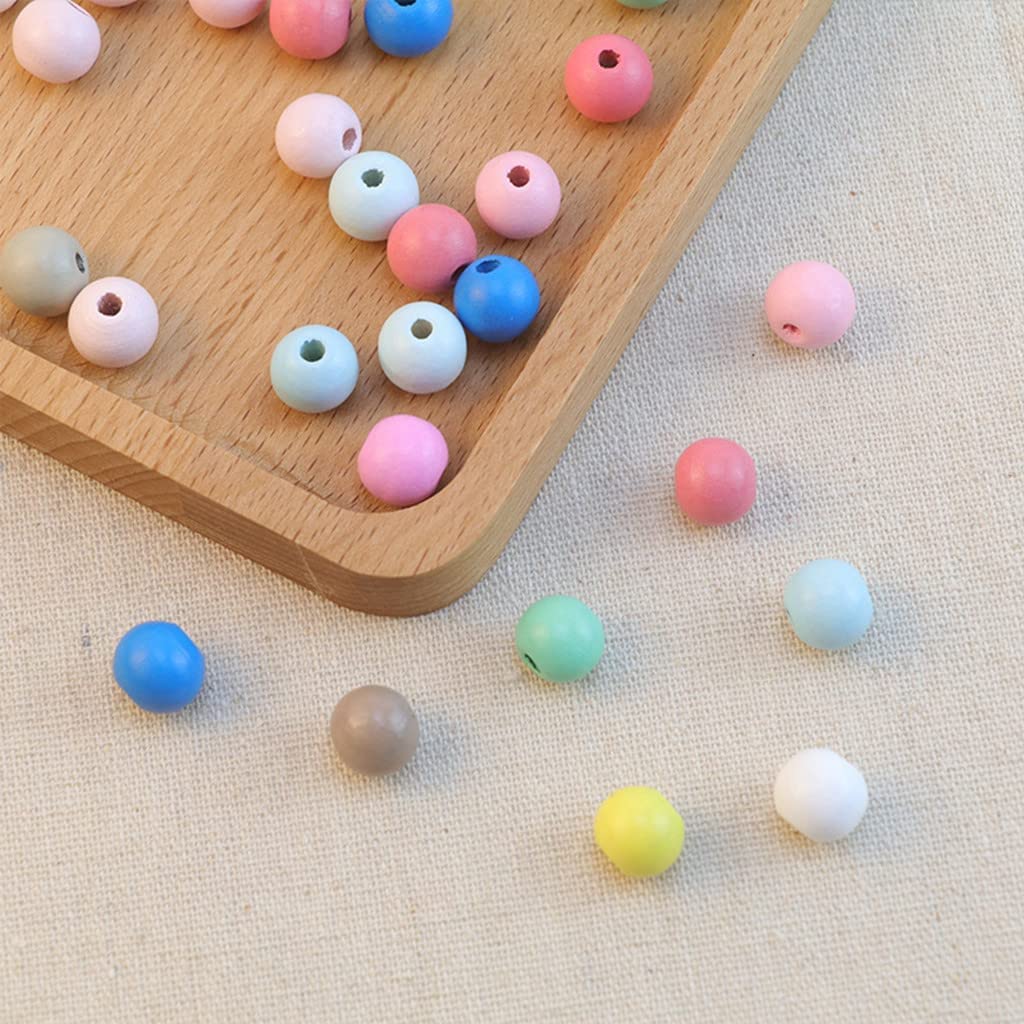 100 Perles En Bois Multicolores 12mm - Parfaites Pour Bijoux DIY, Déco Et Créations Manuelles - 3