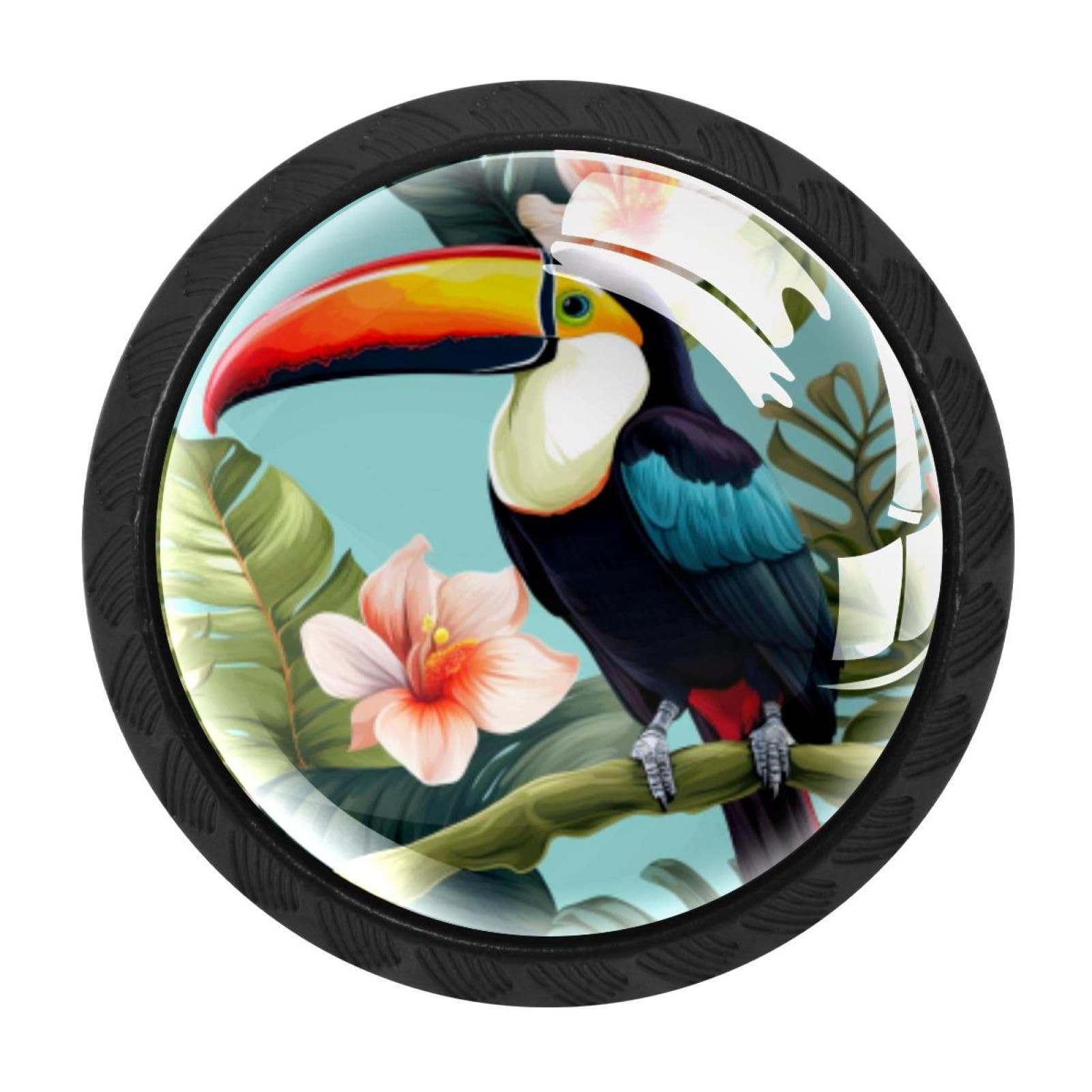 Chenzzzz Multicolored 14 4 Pack Toucan Dresser Drawer Cabinet Knobs Round Crystal Glass Knobs Pulls Handles For Kitchen Wardrobe Cupboard Door Hardware