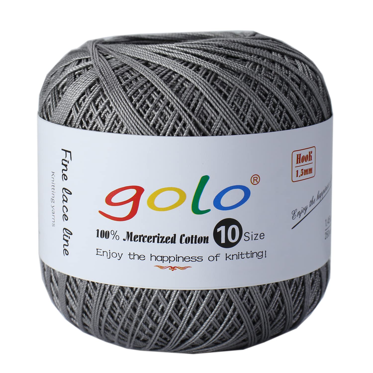 golo Cotton Crochet Thread Balls Size 10 Cotton Knitting Thread Yarn for Crochet (Silver gray-620) — image 1