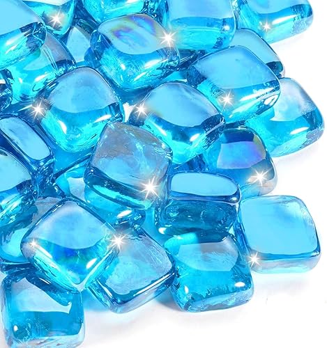 Miniatura 9 de Cristal de fuego, piedra de fuego azul cobalto para fogata de propano, chimenea y decoración al aire libre. Diamantes de alto brillo cuentas de