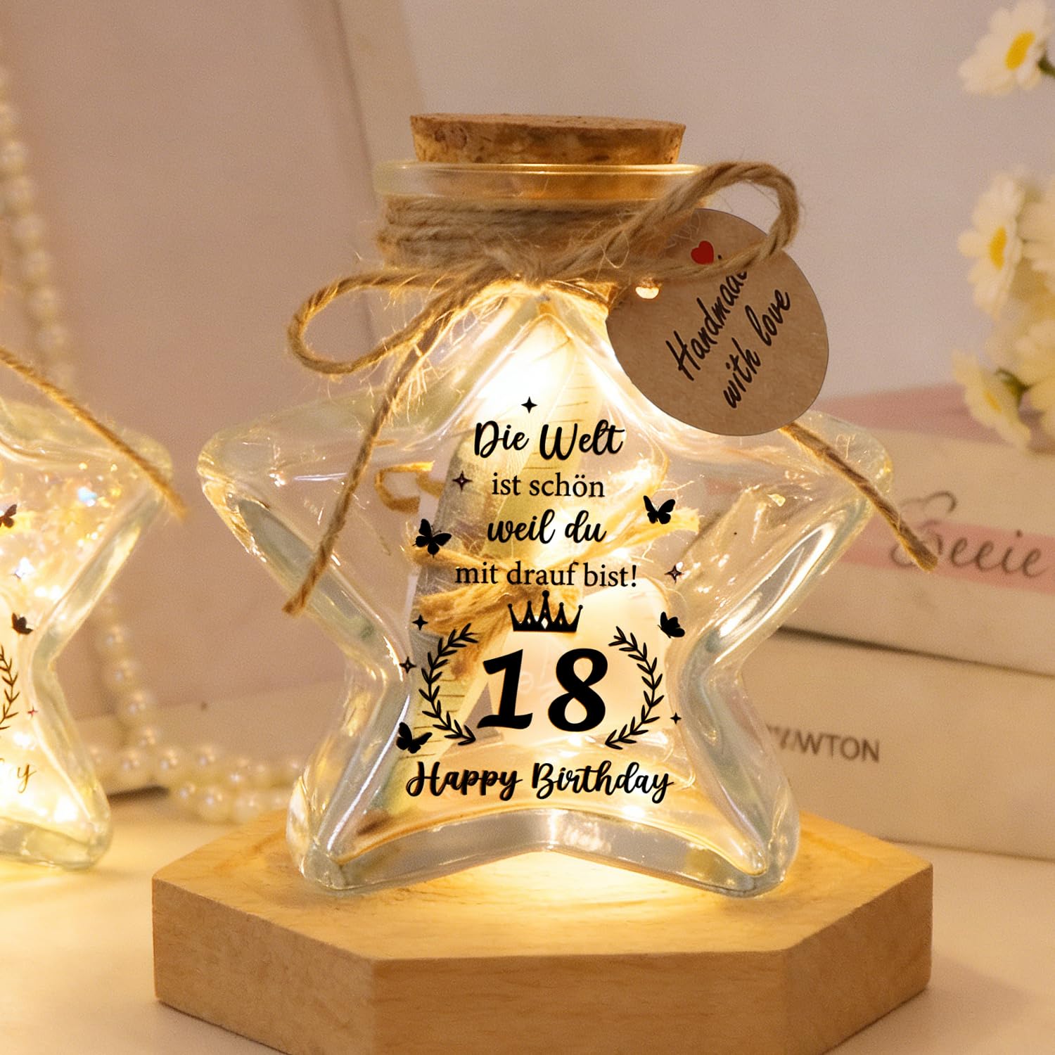 18. geburtstag geldgeschenk, LED Flaschenlicht Sternform, Wunscherfüller Geldgeschenke Dekoflasche, geschenke für 18 jährige mädchen junge, Geburtstag Tischdeko, Geschenkideen Geburtstagsgeschenk