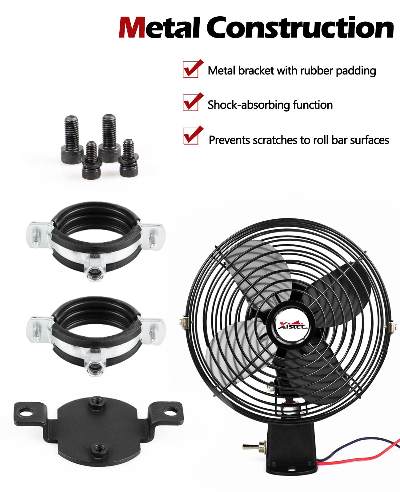 UTV Cab Cooling Fan 12 Volt Fan for UTV, Adjustable Cooling