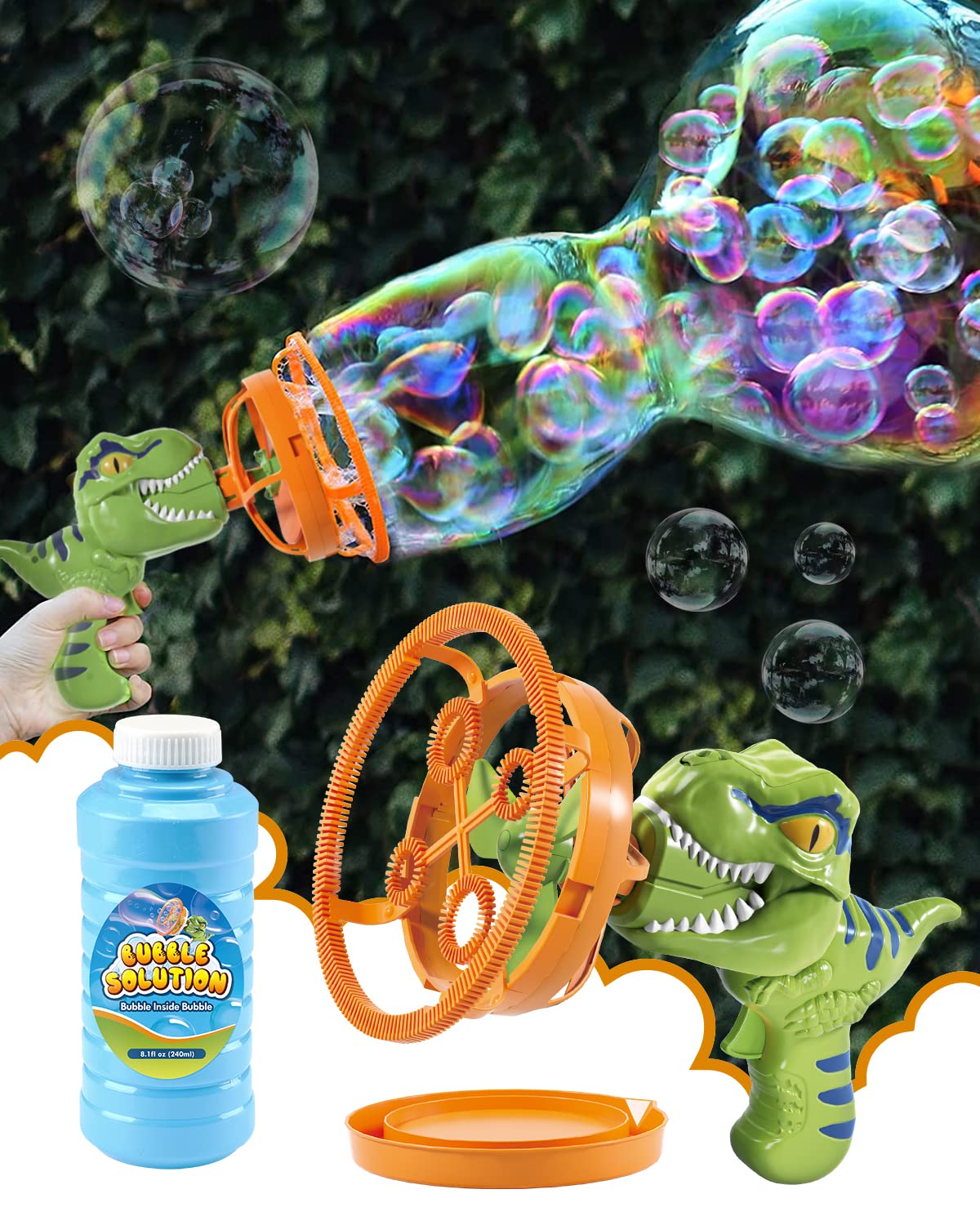 Photo 1 of **NEW, OPENED FOR INSPECTION**
Lehoo Castle Bubble Gun -Dinosaur -Green- PACK OF 2