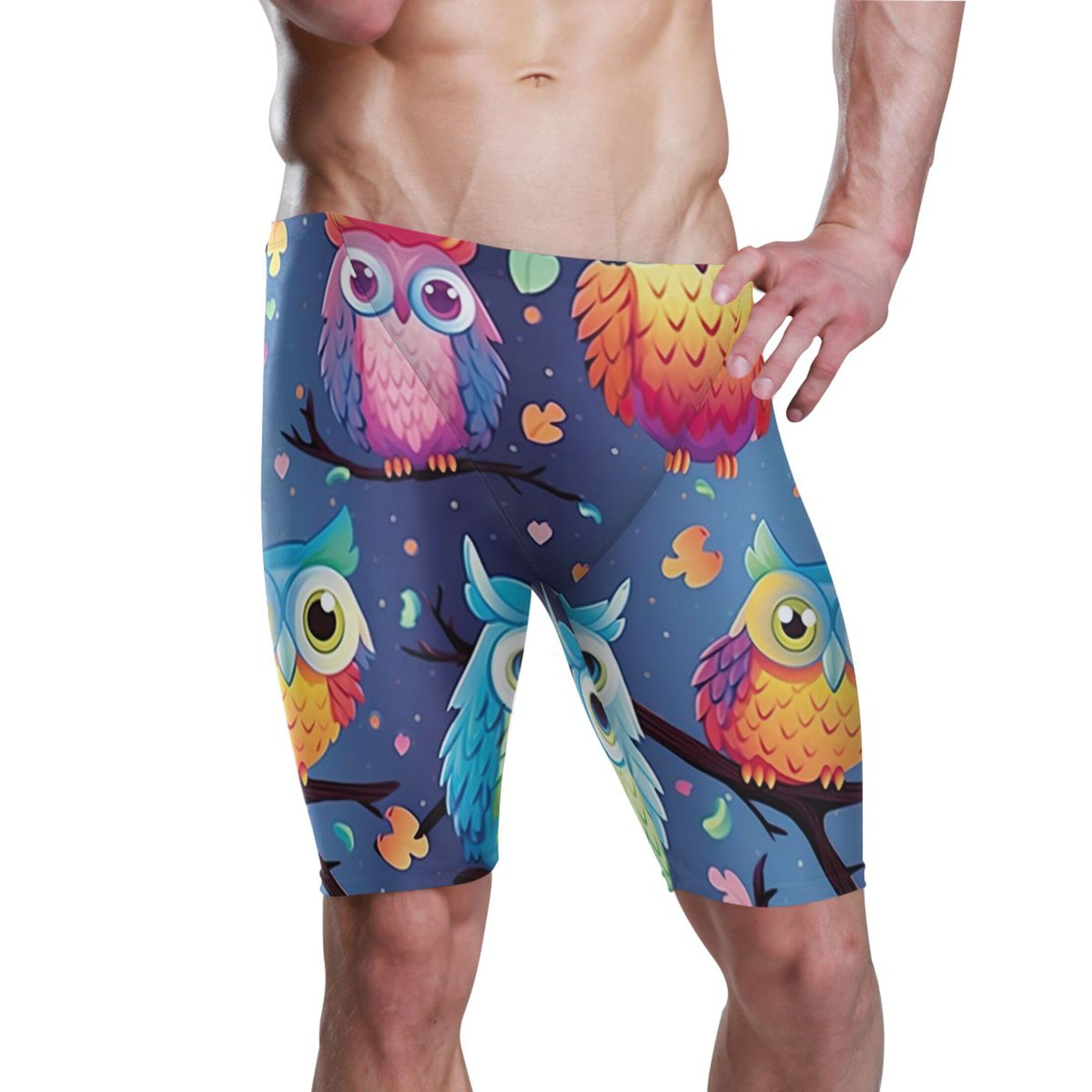 Owl Bird Mens Swim Jammers Swimsuit XL B0402311