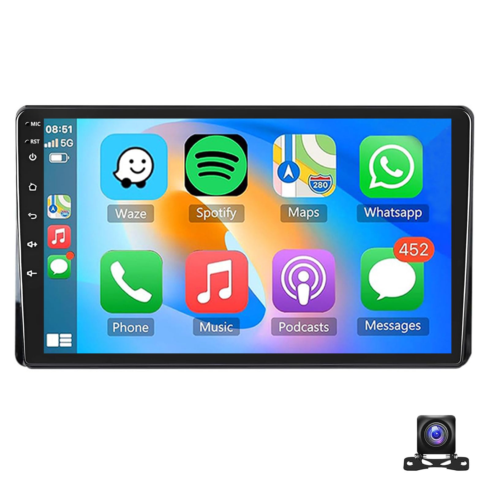Car Radio For Toyo-ta Highlander Kluger 2022 With Wireless Carplay Android Auto,9 Inch HD Touchscreen Android 15 Car Stereo DSP GPS Navi Bluetooth WiFi SWC Mirror Link AHD Backup Ca(Size:8Core 8+256G)