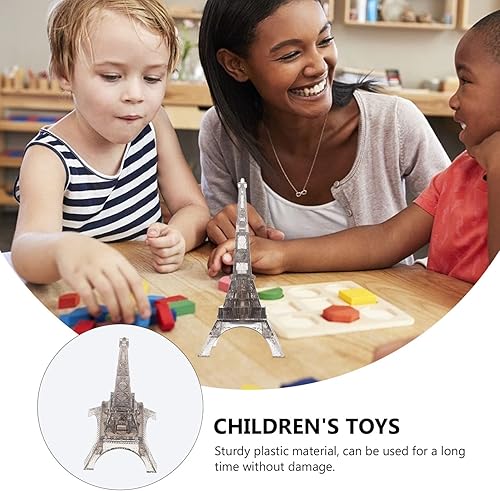 Miniatura 6 de 3D Transparente Torre Eiffel Rompecabezas de cristal Rompecabezas Eiffel Rompecabezas de piezas de construcción Bloques de construcción Cerebro
