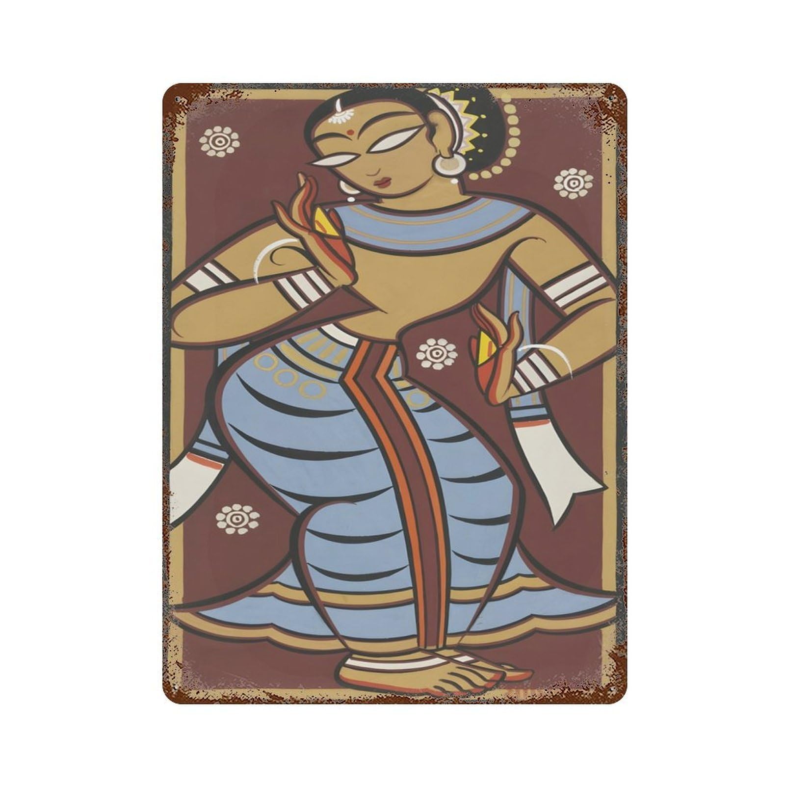 xiaoxiaoshen Indian Painters Jamini Roy (4) Wall Decor Art Metal Tin Poster Modern Home Decor Art Home Bar Shop Decorations Vintage Sign 40x30cm