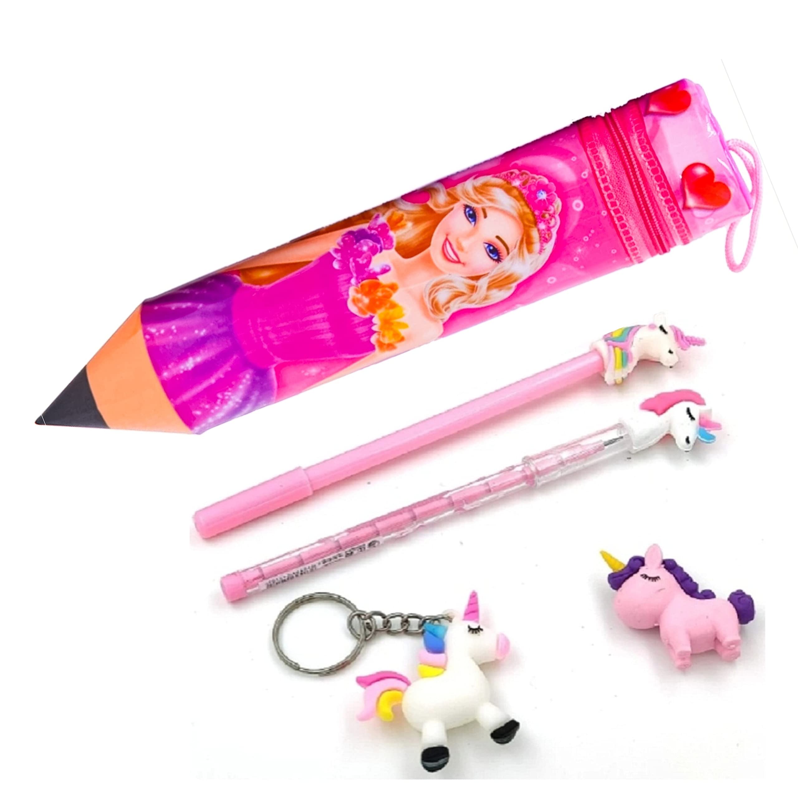 RZA 2023 Pencil Shape Pouch Combo for Your Kids for School,Barbie Big Size Cartoon Printed Pencil C+ase for Kids,1 Pencil & Pen,Eraser & Key Chain (Barbie) Pack of 1 (B0C4PQM1CS) Amazon Price History, Amazon Price Tracker