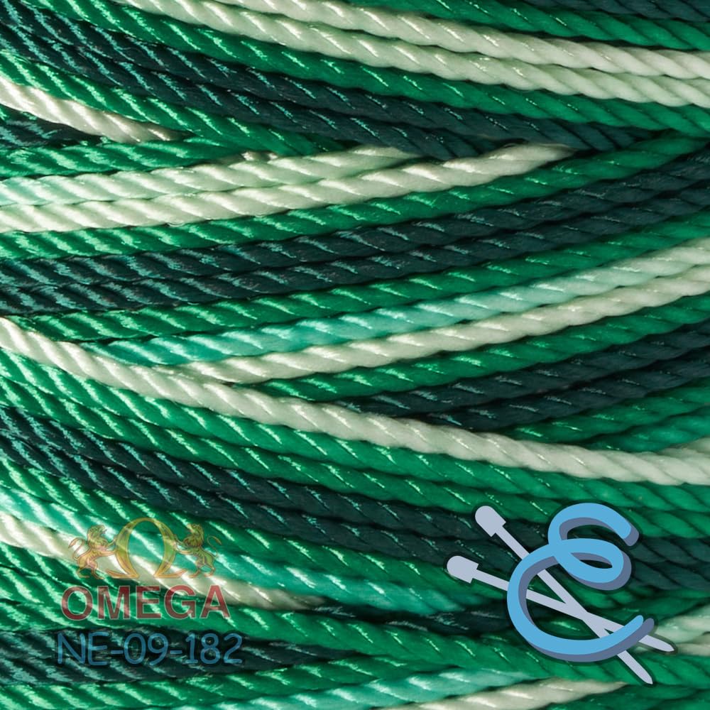 Espiga No. 9-100% Nylon Omega String Cord for Knitting and Crochet - 182 Emerald Hues