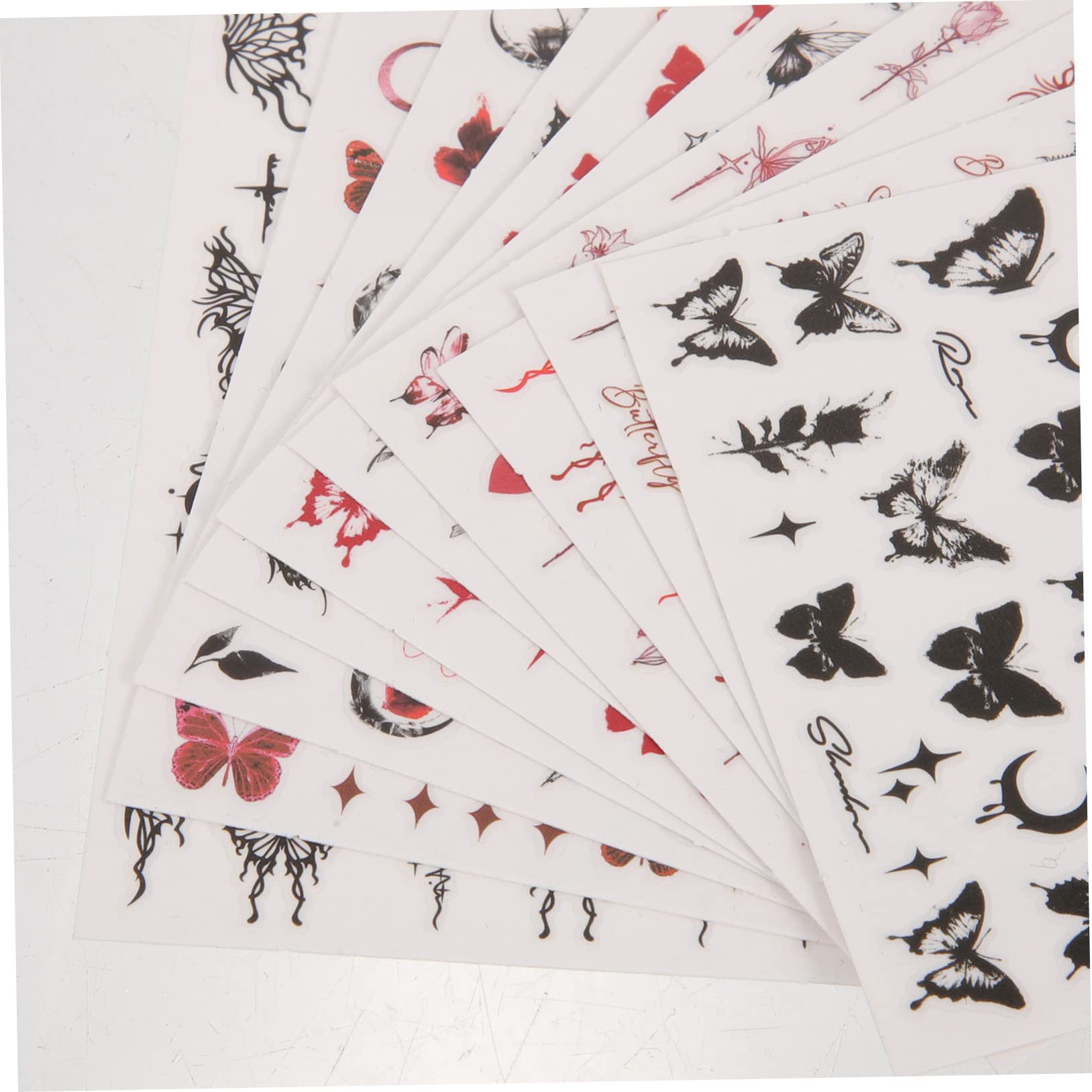 BESTYASH 5 Set Adesivo A Farfalla Scuro Giglio Carino Per Adesivi Uv Etichetta Guidato Arte Rapido Premere- Unghie Dei Piedi 12 Fogli*5