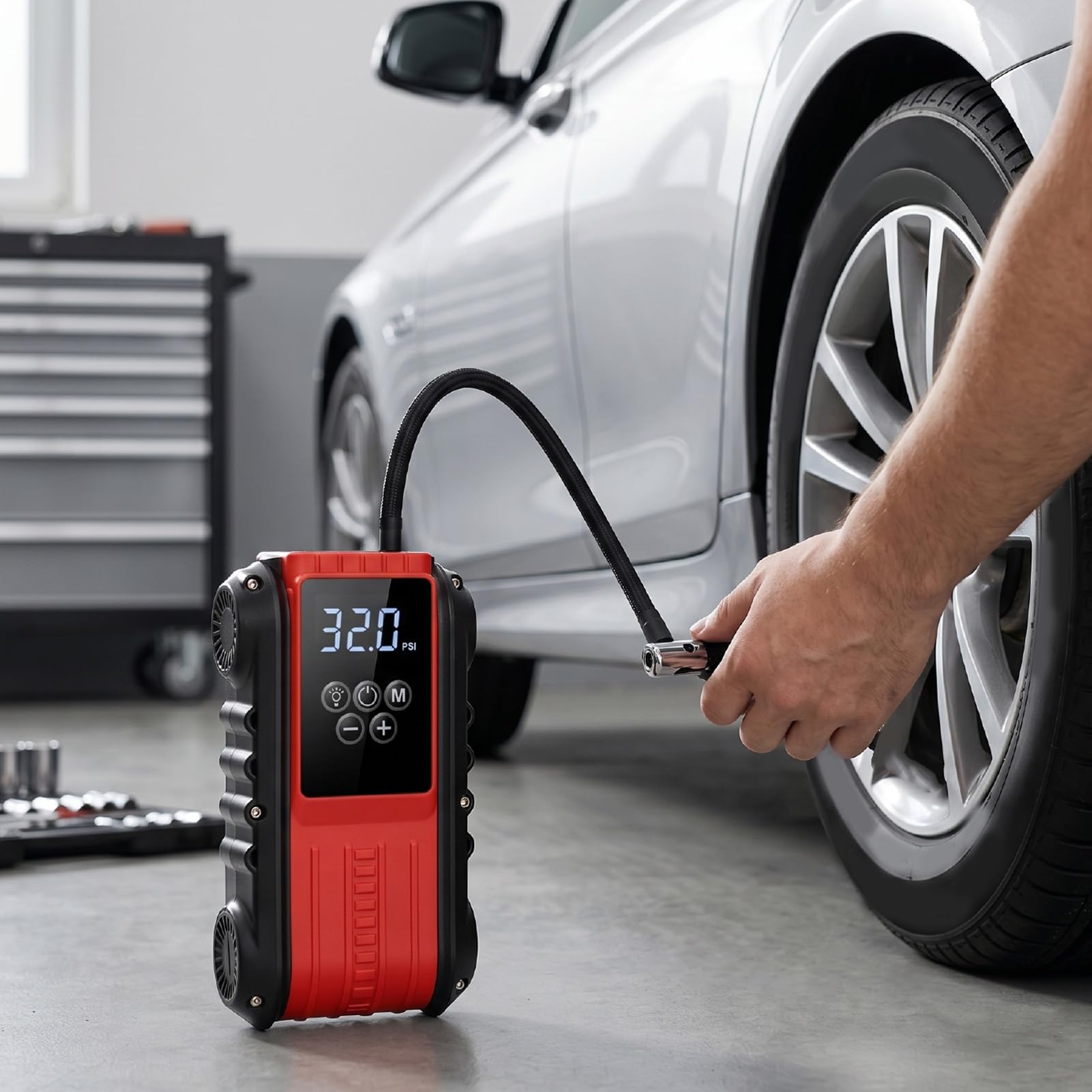 Jiawu Démarreur de Secours 800 A avec compresseur d'air pour 12 V