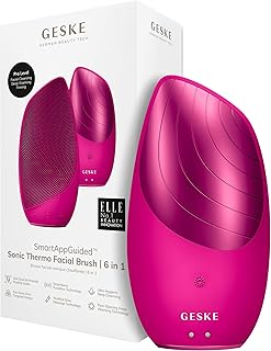 فرشاة وجه حرارية صوتية سمارت اب جايد™ 6 في 1، أداة تنظيف البشرة بتصميم فرشاة تنظيف كهربائية بوظيفة حرارية مع تدليك للوجه، جهاز تنظيف للوجه من جيسكي