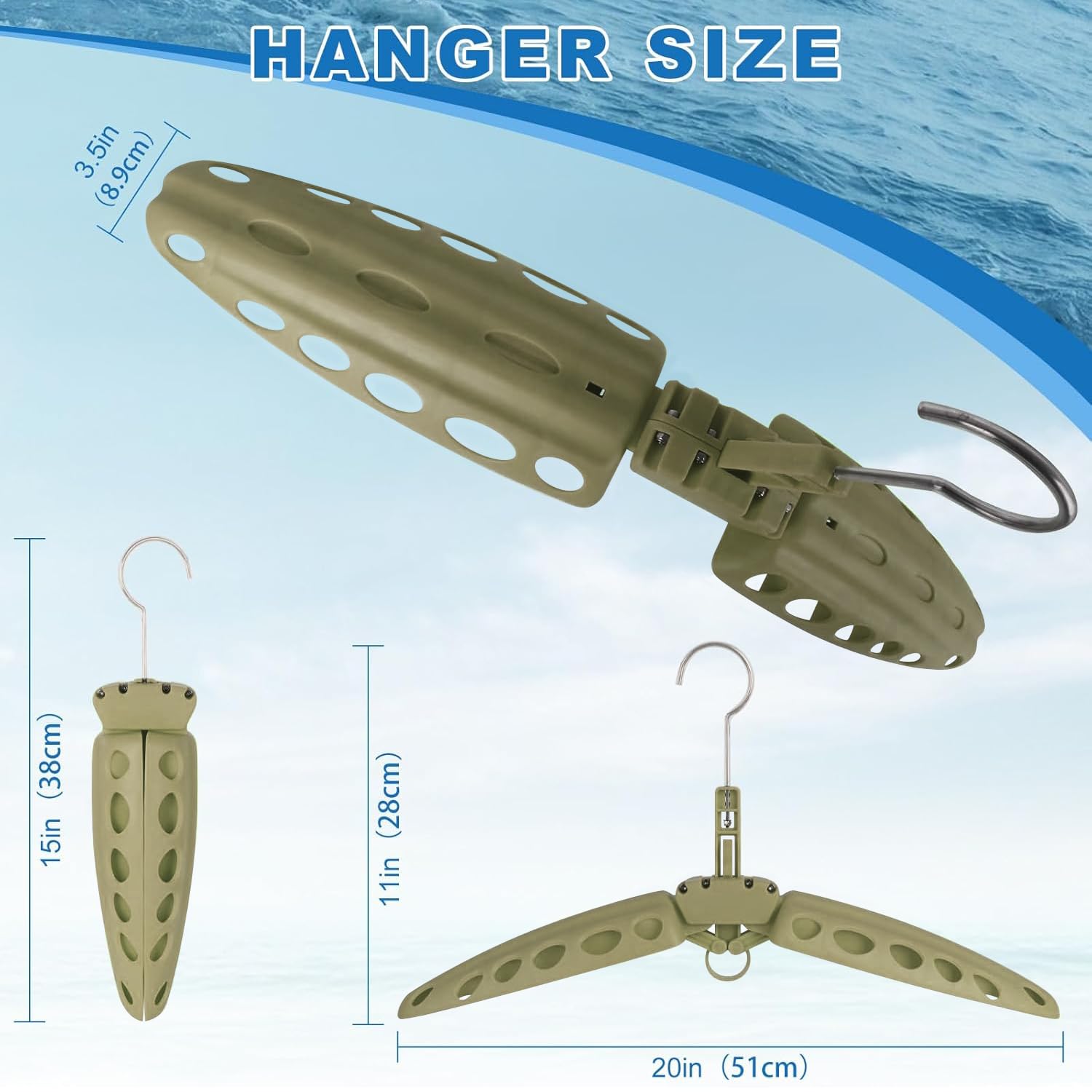 Cintre Ventilé Pliable Pour Combinaison De Plongée/surf - Séchage Rapide, Design Courbé - Support Jusqu'à 10 Kg