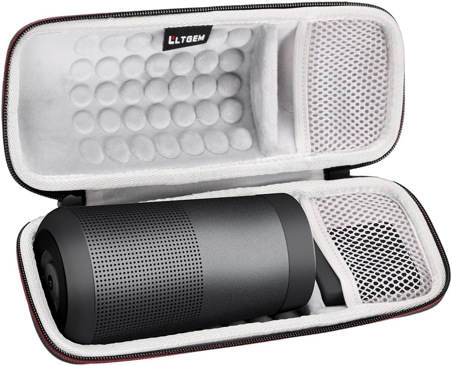 LTGEM Case for Bose SoundLink Revolve Bluetooth Speaker with Mesh Pocket-Black