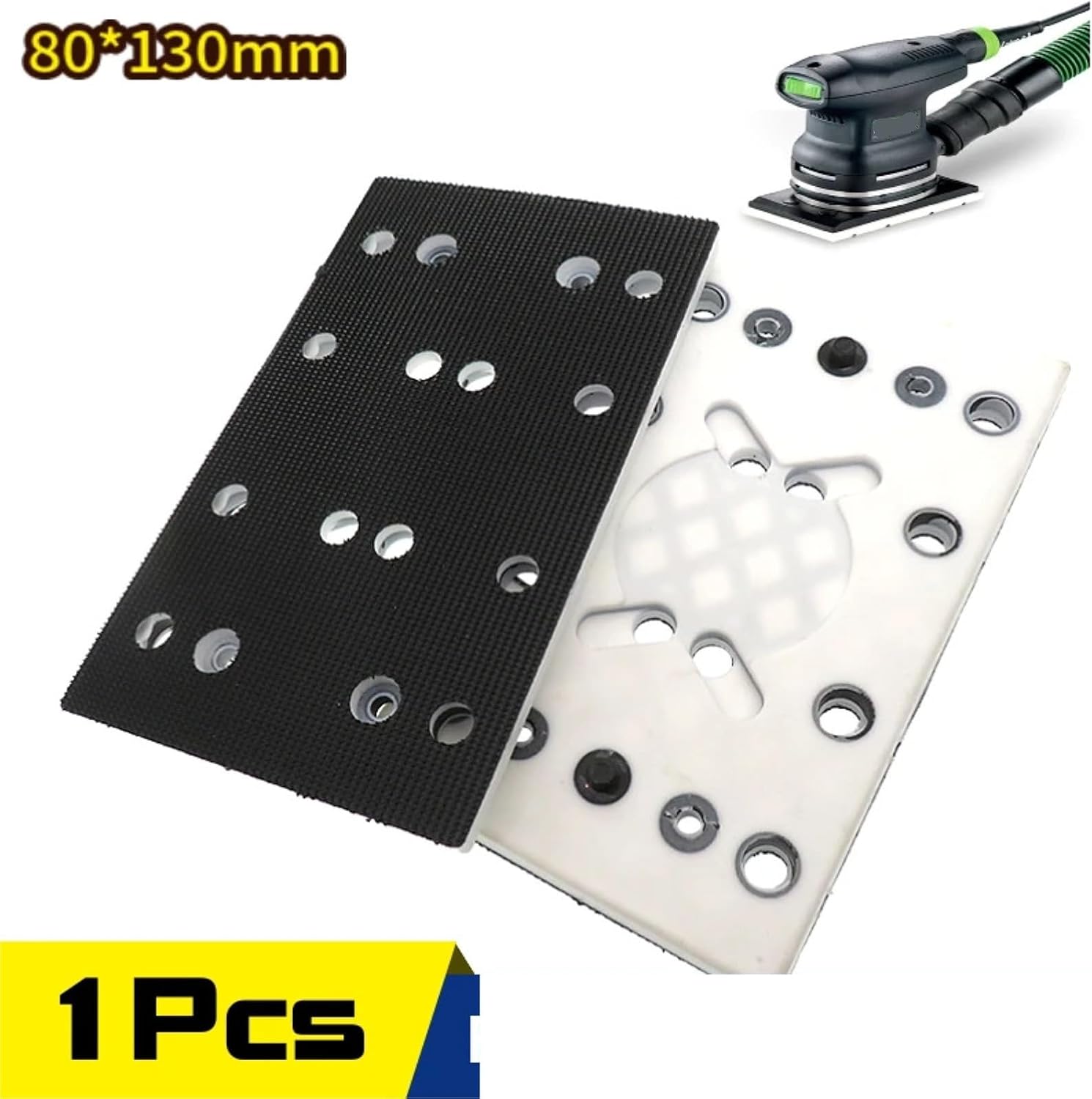 Replacement Sanding Pad 80mm X 130mm (3 5/32 x 5 1/4 in) for 489252 400 Sander Hook Loop Power Tools Accessory